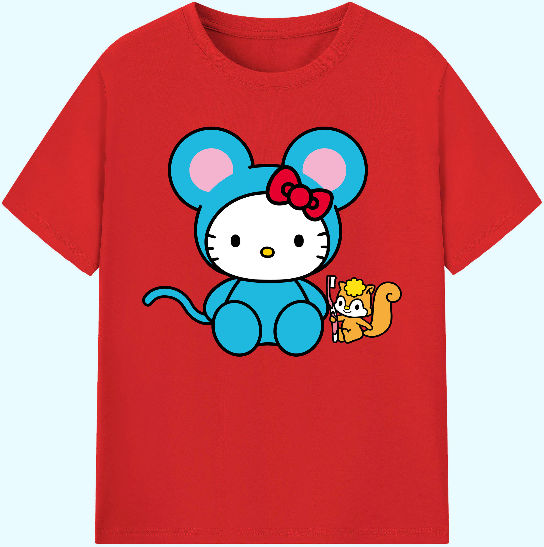 （画像用） Hello Kitty ハローキティ 綿100％ メンズ半袖Tシャツ｜肌触りやわらか＆通気性
