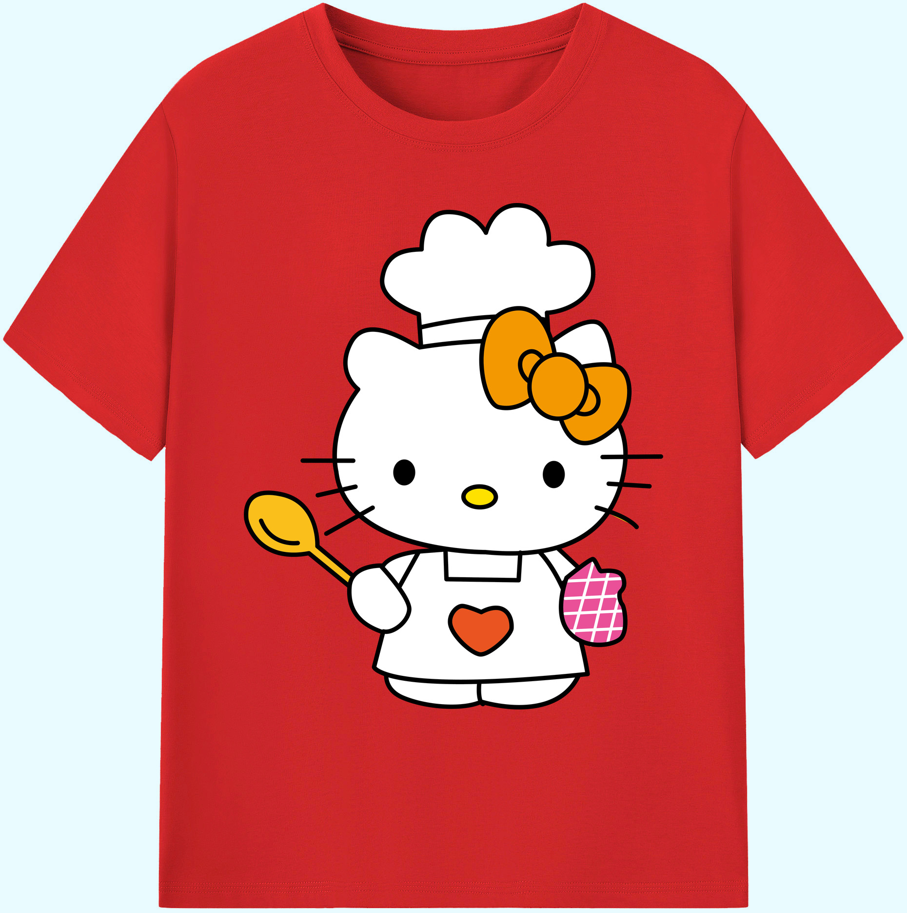 （画像用） Hello Kitty ハローキティ 綿100％ メンズ半袖Tシャツ｜肌触りやわらか＆通気性