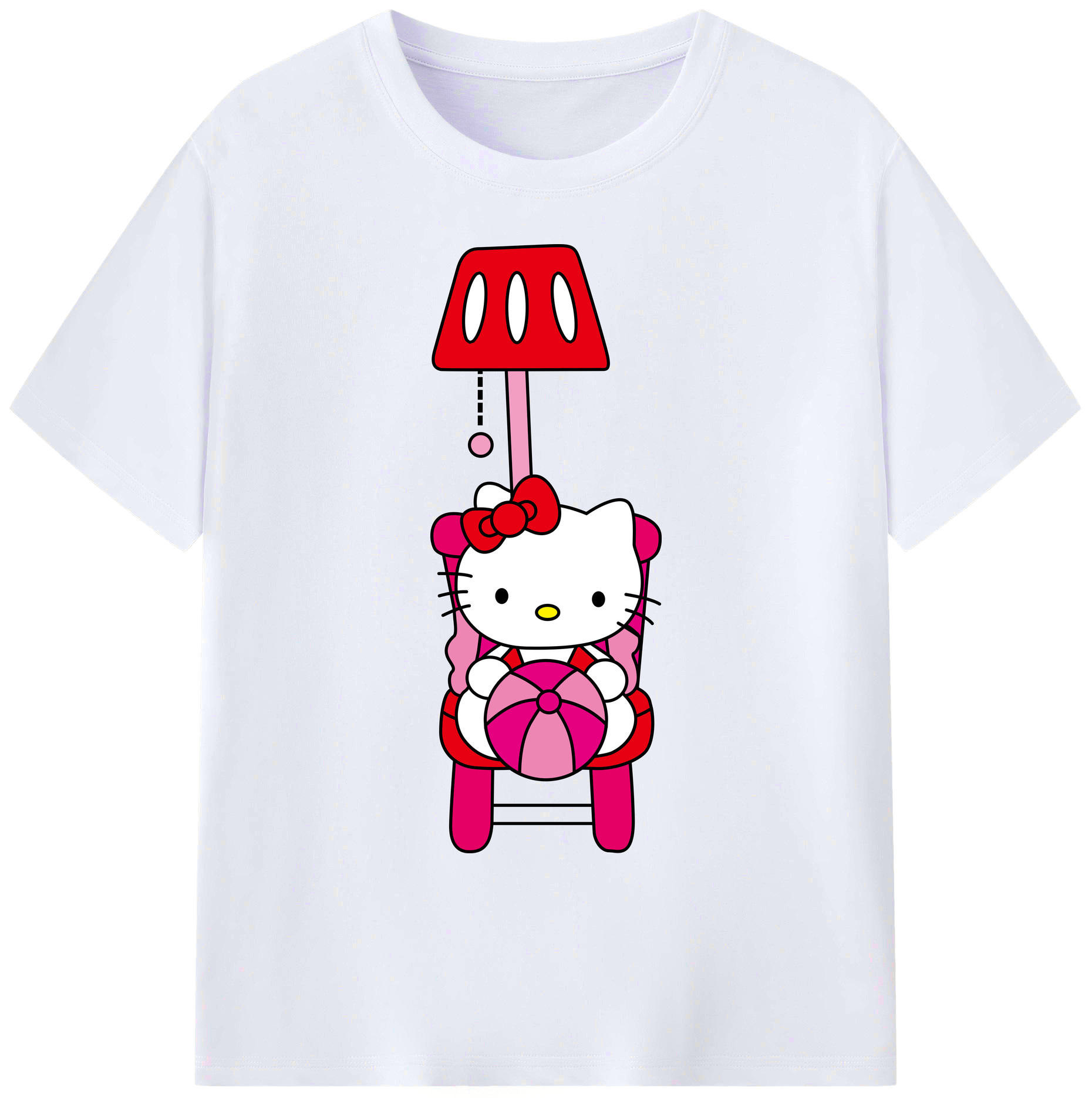 （画像用） Hello Kitty ハローキティ 綿100％ メンズ半袖Tシャツ｜肌触りやわらか＆通気性