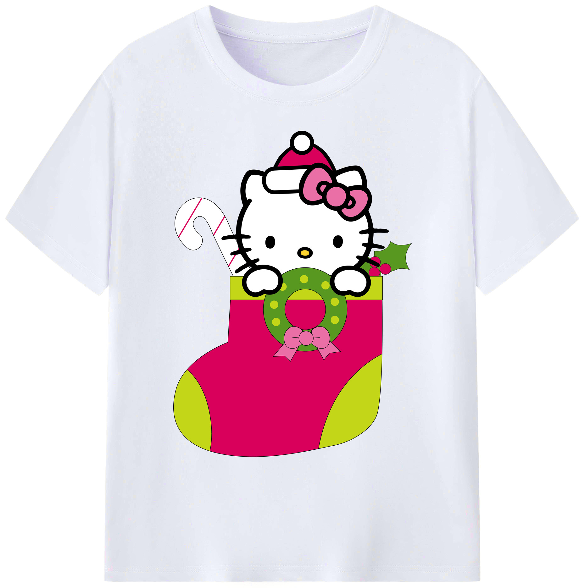（画像用） Hello Kitty ハローキティ 綿100％ メンズ半袖Tシャツ｜肌触りやわらか＆通気性