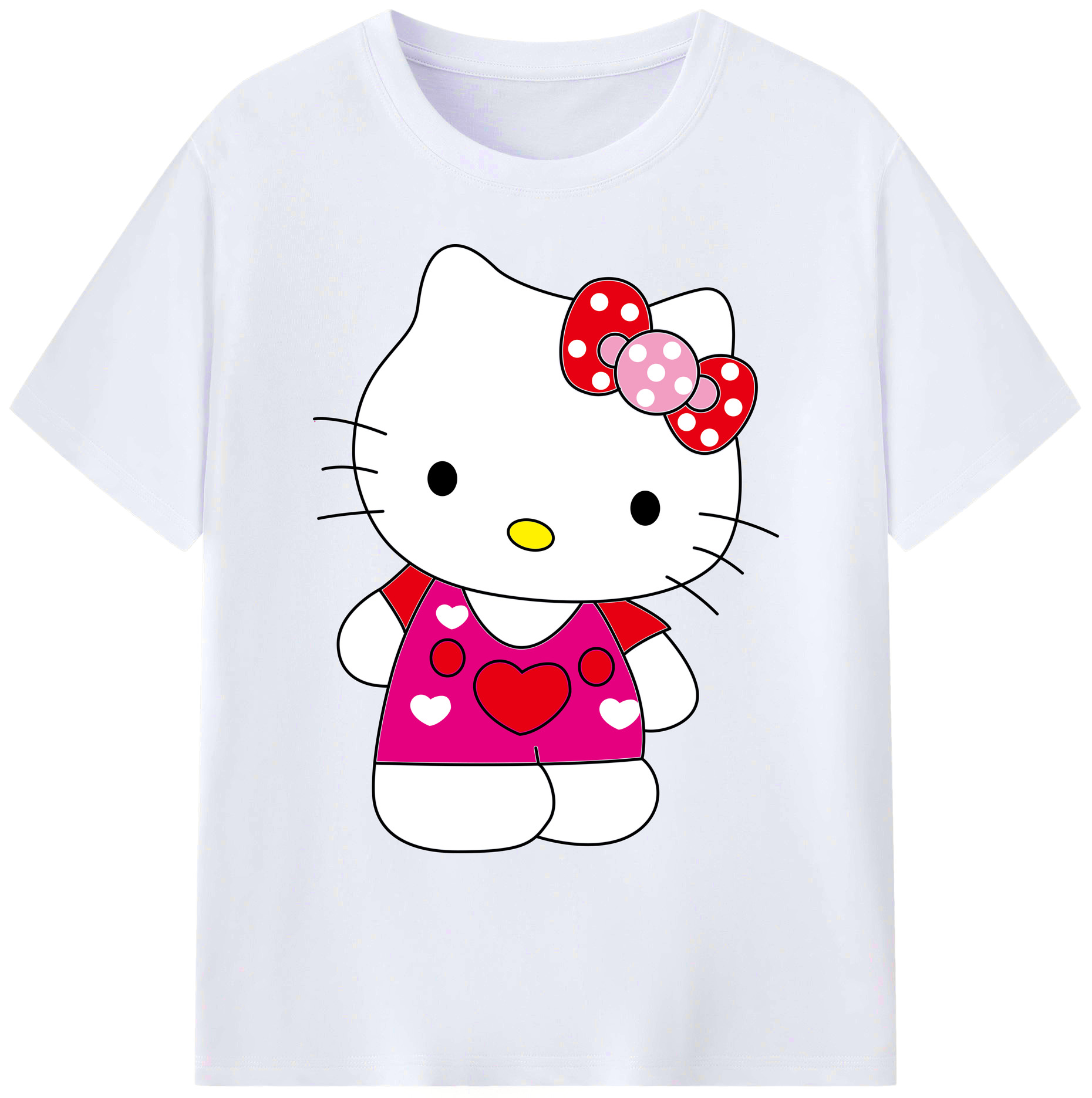 （画像用） Hello Kitty ハローキティ 綿100％ メンズ半袖Tシャツ｜肌触りやわらか＆通気性