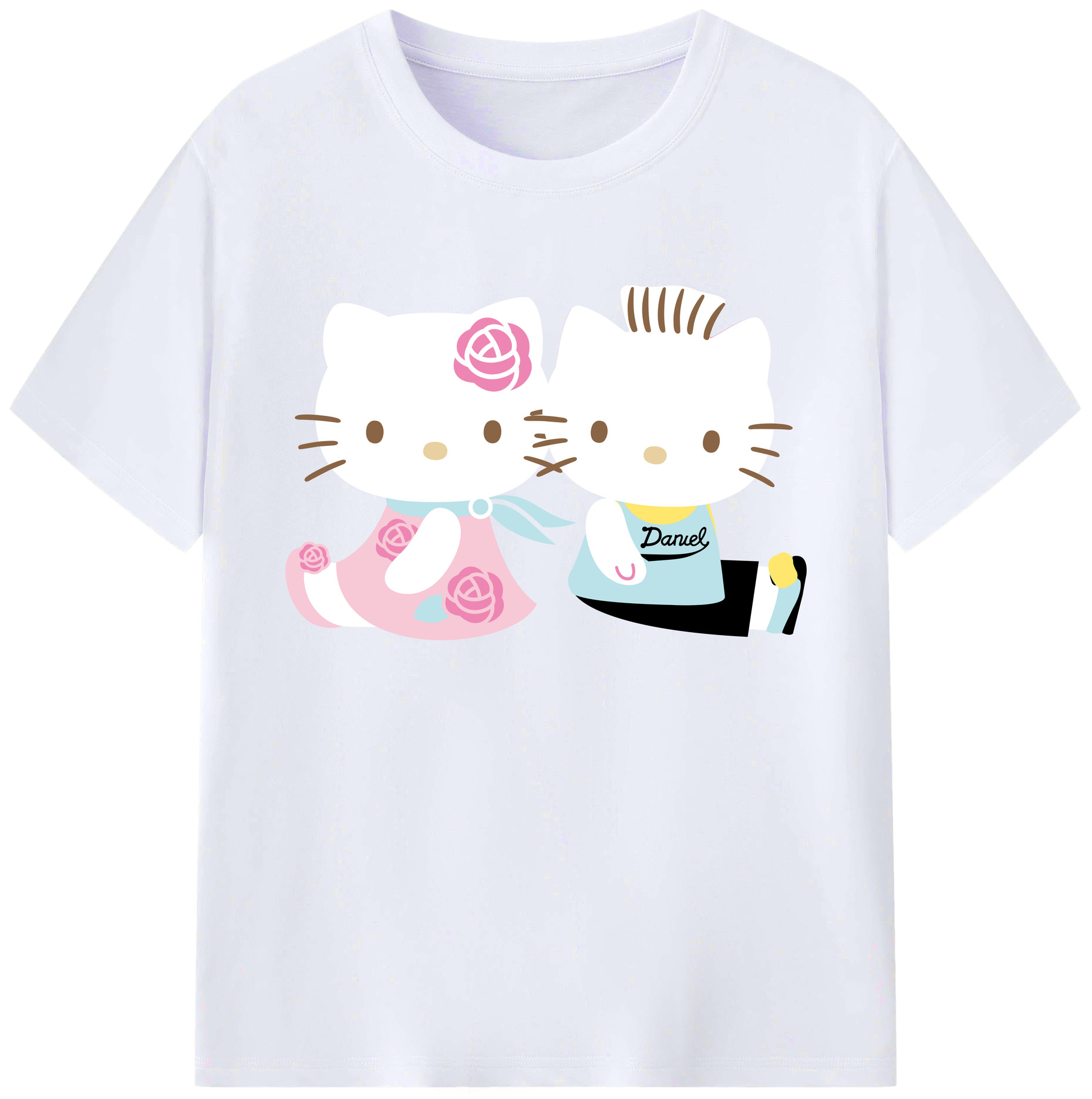 （画像用） Hello Kitty ハローキティ 綿100％ メンズ半袖Tシャツ｜肌触りやわらか＆通気性