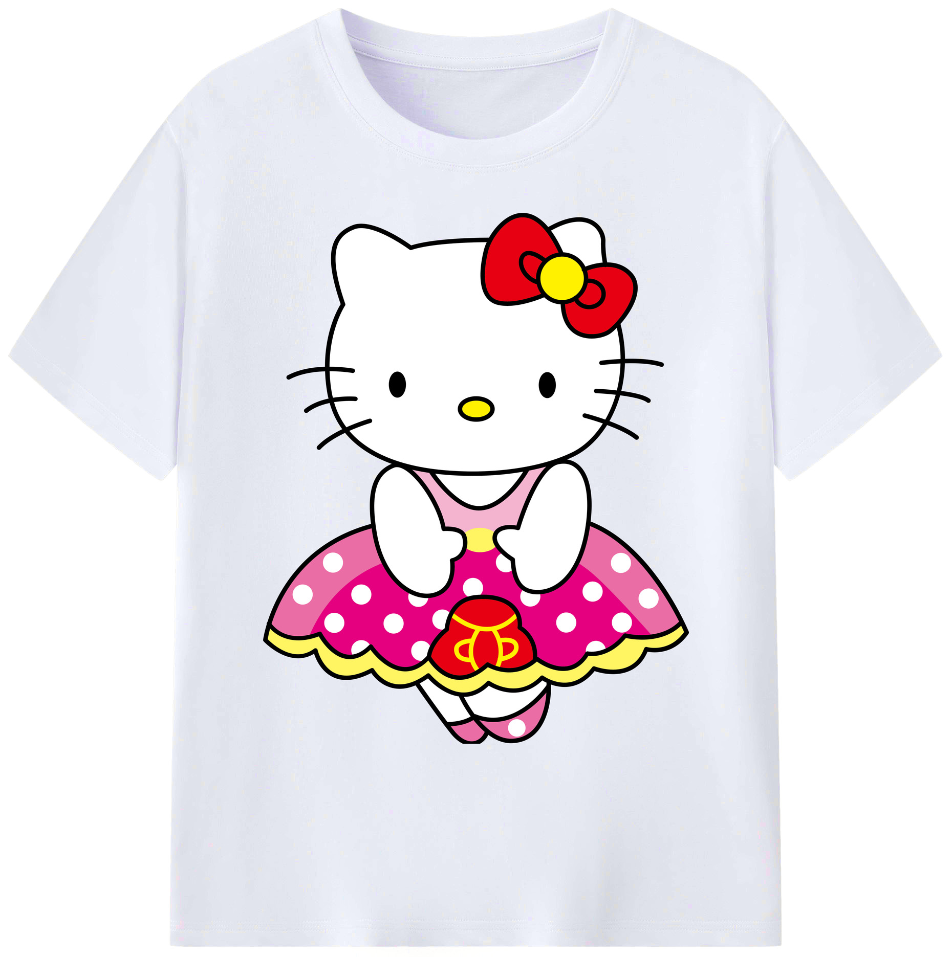 （画像用） Hello Kitty ハローキティ 綿100％ メンズ半袖Tシャツ｜肌触りやわらか＆通気性