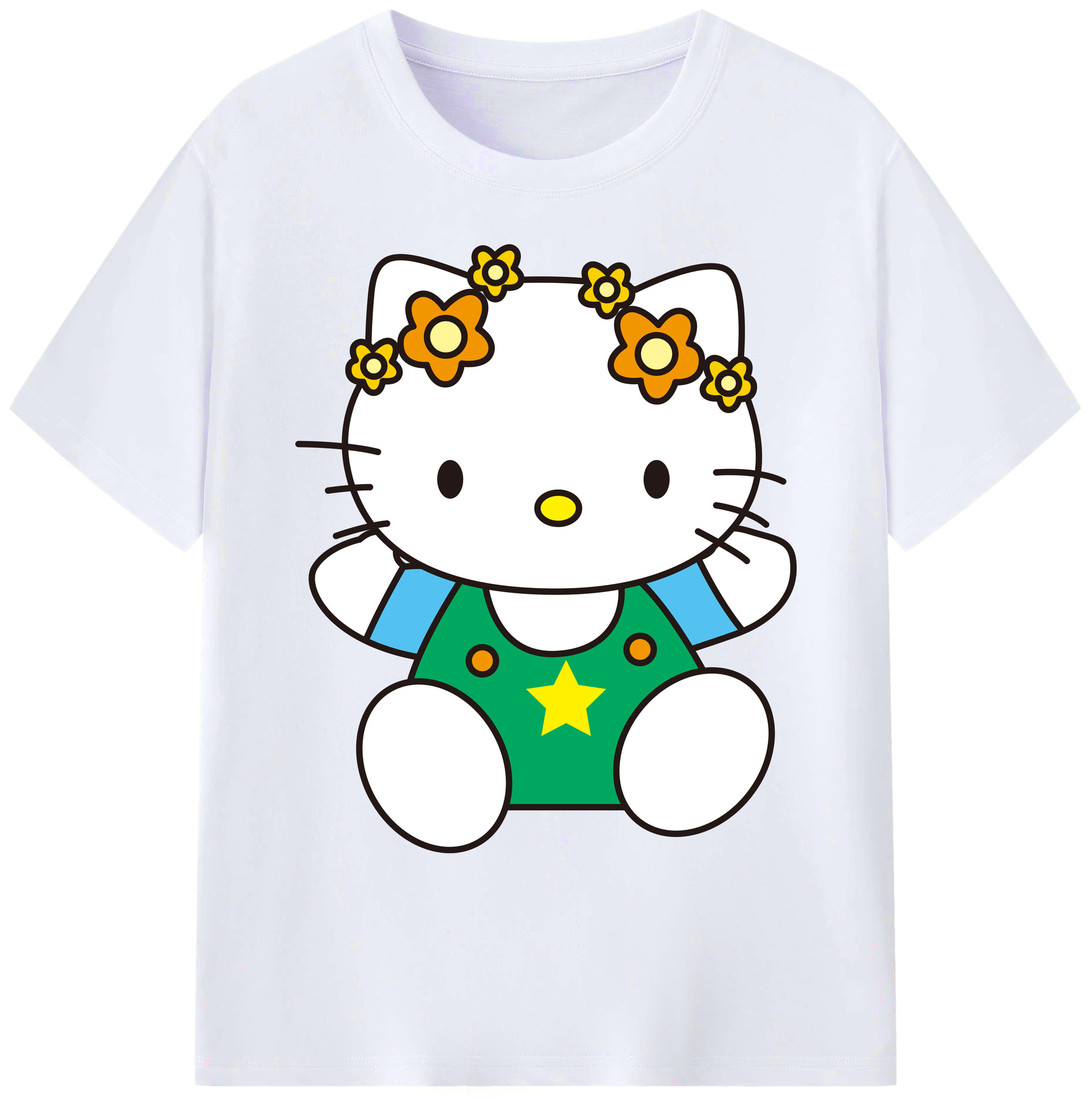 （画像用） Hello Kitty ハローキティ 綿100％ メンズ半袖Tシャツ｜肌触りやわらか＆通気性