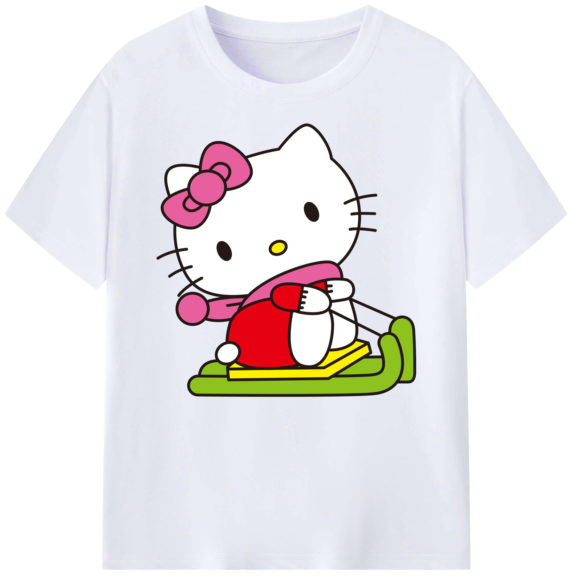 （画像用） Hello Kitty ハローキティ 綿100％ メンズ半袖Tシャツ｜肌触りやわらか＆通気性