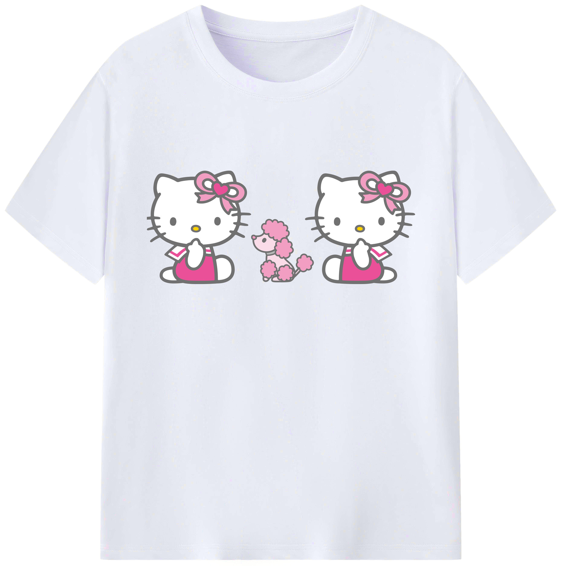 （画像用） Hello Kitty ハローキティ 綿100％ メンズ半袖Tシャツ｜肌触りやわらか＆通気性