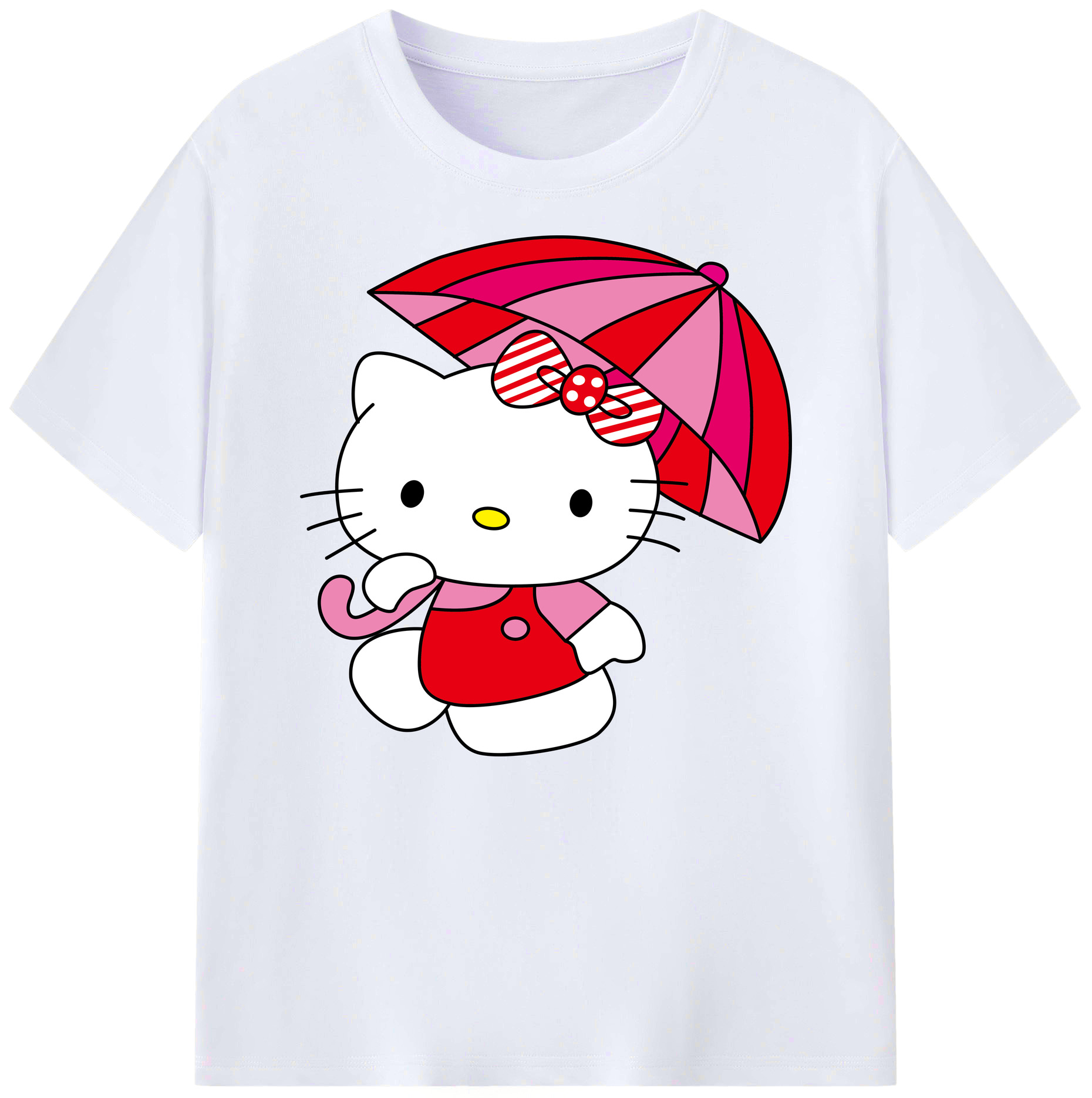 （画像用） Hello Kitty ハローキティ 綿100％ メンズ半袖Tシャツ｜肌触りやわらか＆通気性