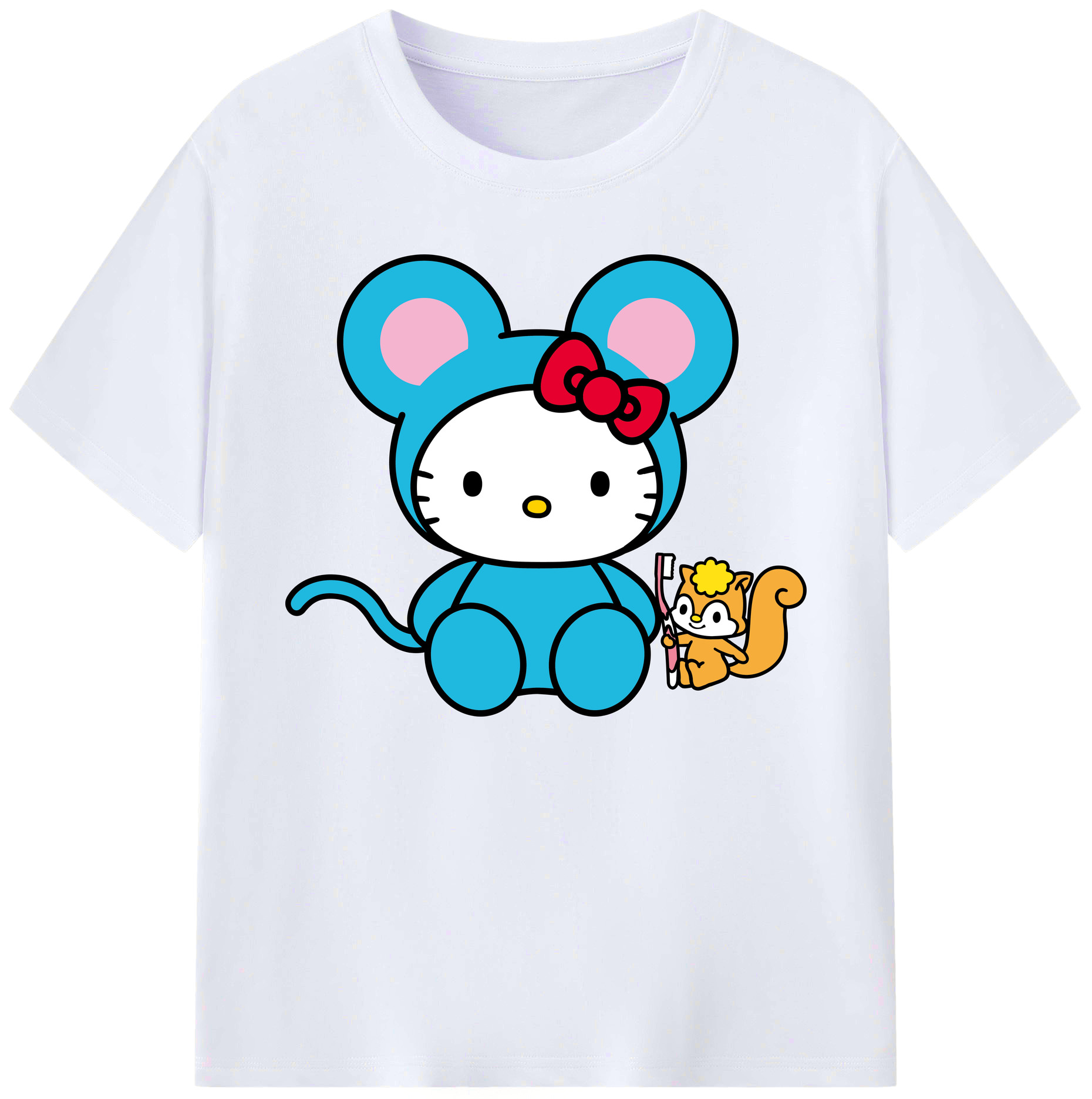 （画像用） Hello Kitty ハローキティ 綿100％ メンズ半袖Tシャツ｜肌触りやわらか＆通気性