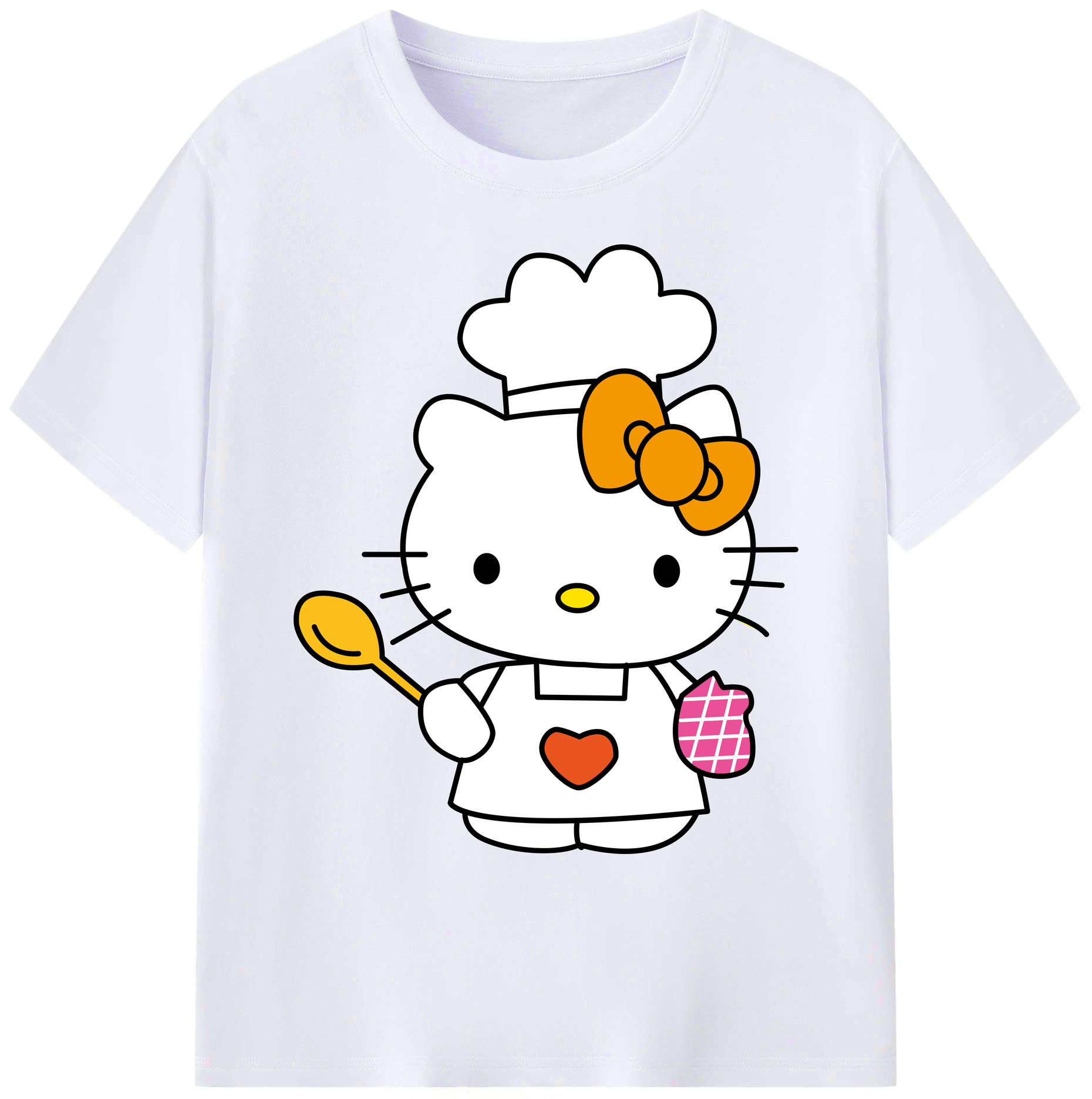 （画像用） Hello Kitty ハローキティ 綿100％ メンズ半袖Tシャツ｜肌触りやわらか＆通気性
