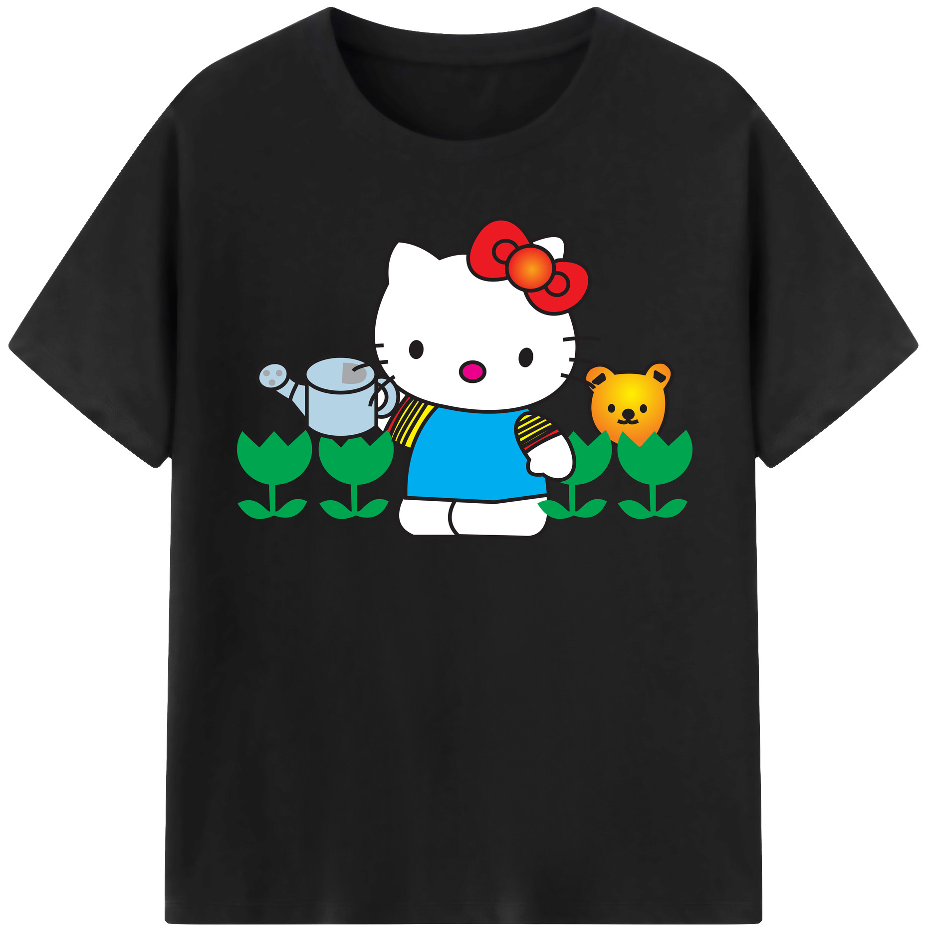 （画像用） Hello Kitty ハローキティ レディースカジュアルプリントTシャツ（綿100％）