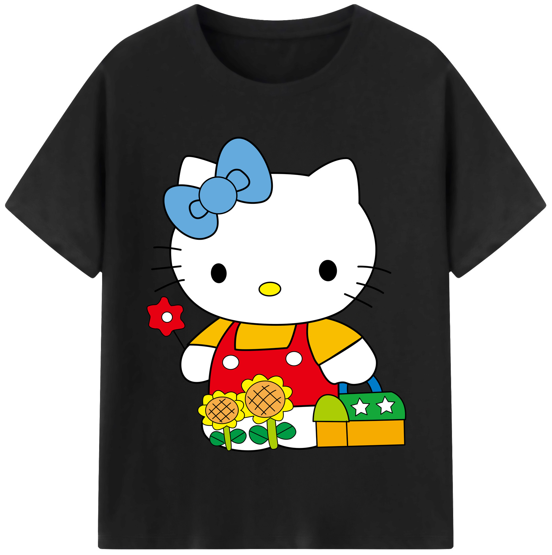 （画像用） Hello Kitty ハローキティ レディースカジュアルプリントTシャツ（綿100％）
