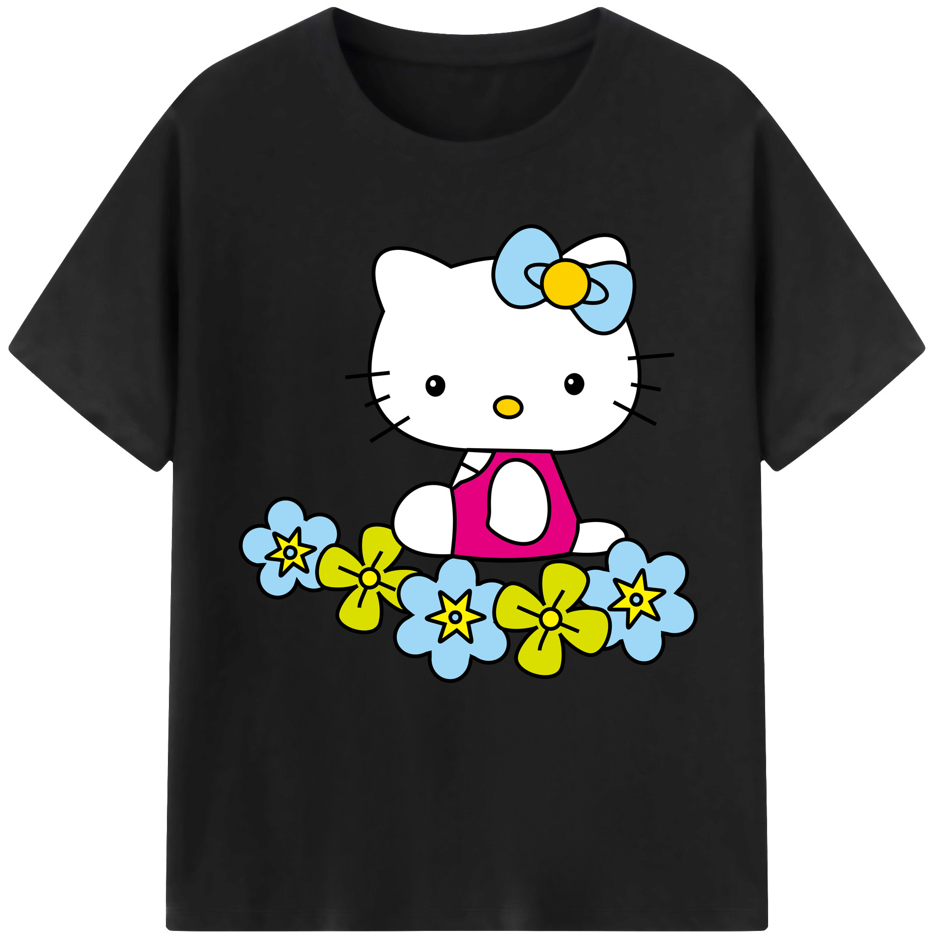（画像用） Hello Kitty ハローキティ レディースカジュアルプリントTシャツ（綿100％）