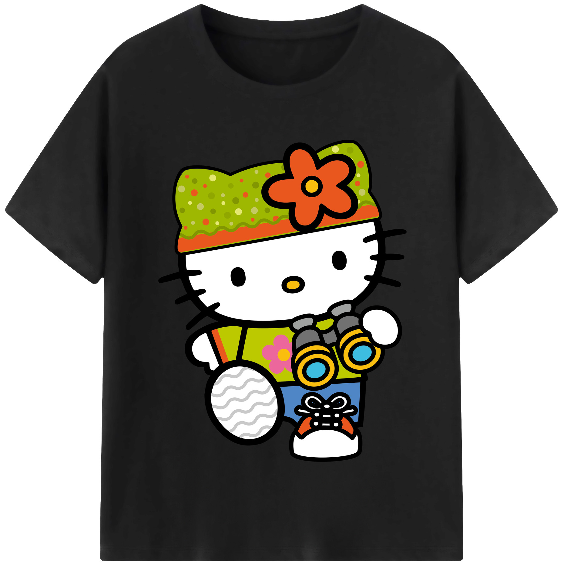 （画像用） Hello Kitty ハローキティ レディースカジュアルプリントTシャツ（綿100％）