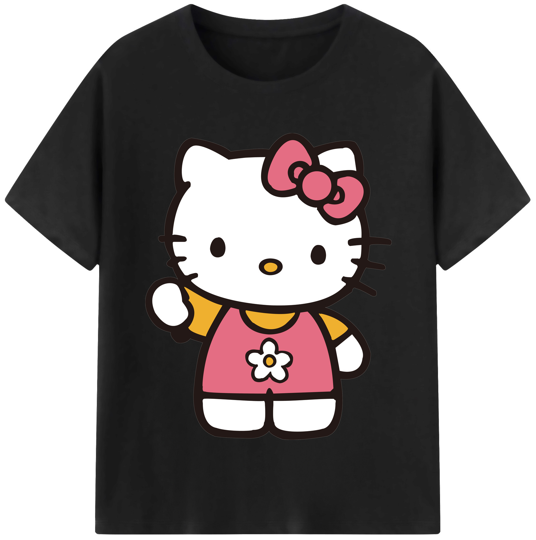 （画像用） Hello Kitty ハローキティ レディースカジュアルプリントTシャツ（綿100％）