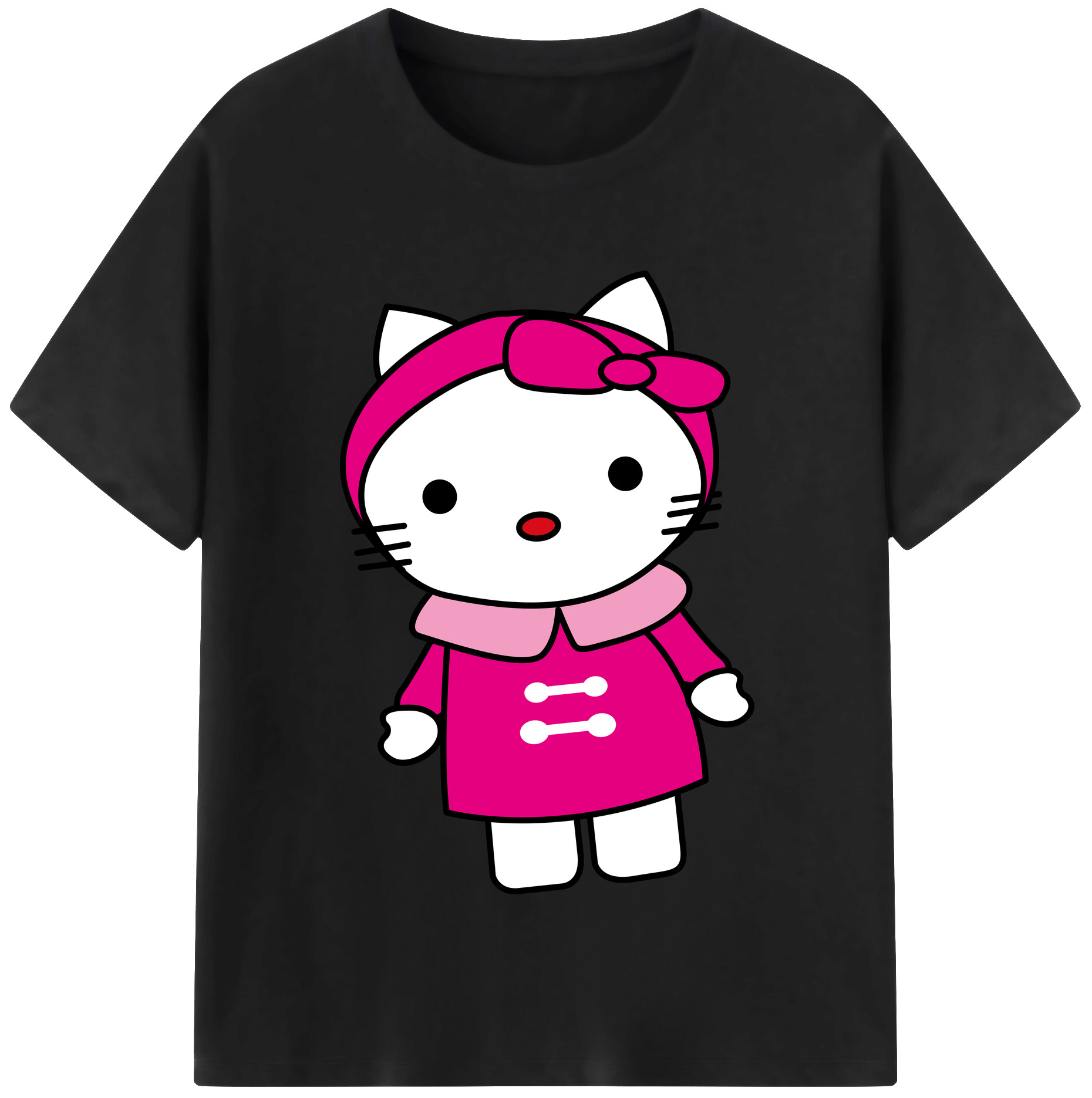 （画像用） Hello Kitty ハローキティ レディースカジュアルプリントTシャツ（綿100％）
