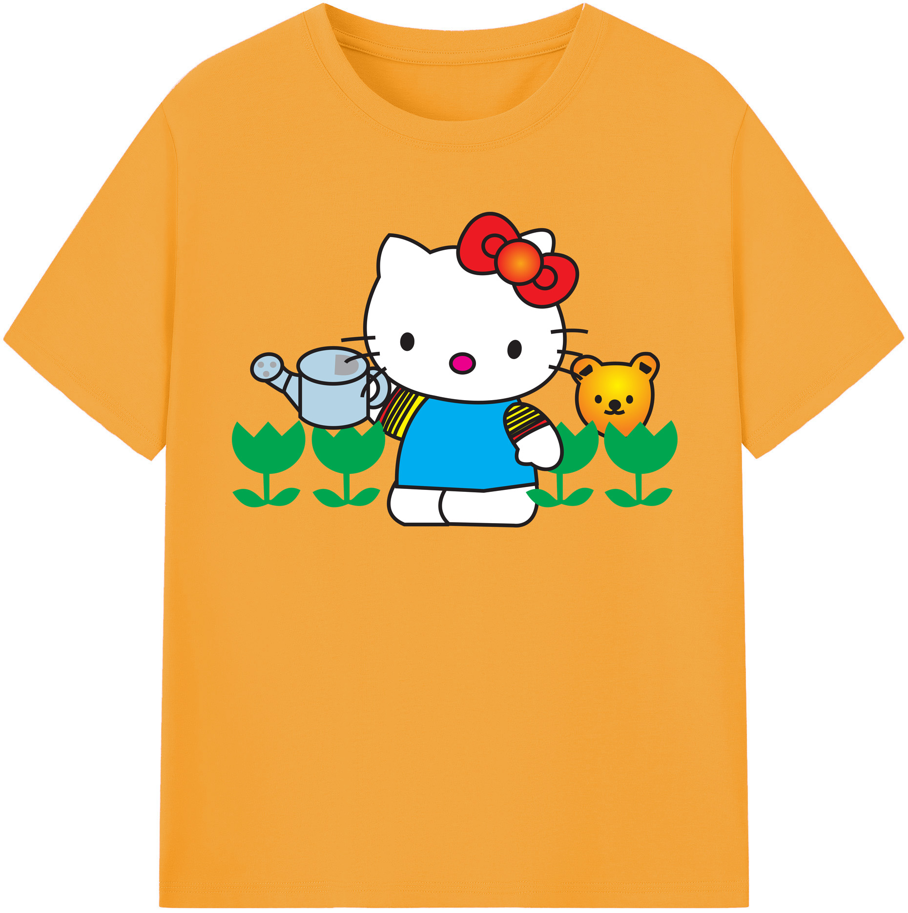 （画像用） Hello Kitty ハローキティ レディースカジュアルプリントTシャツ（綿100％）