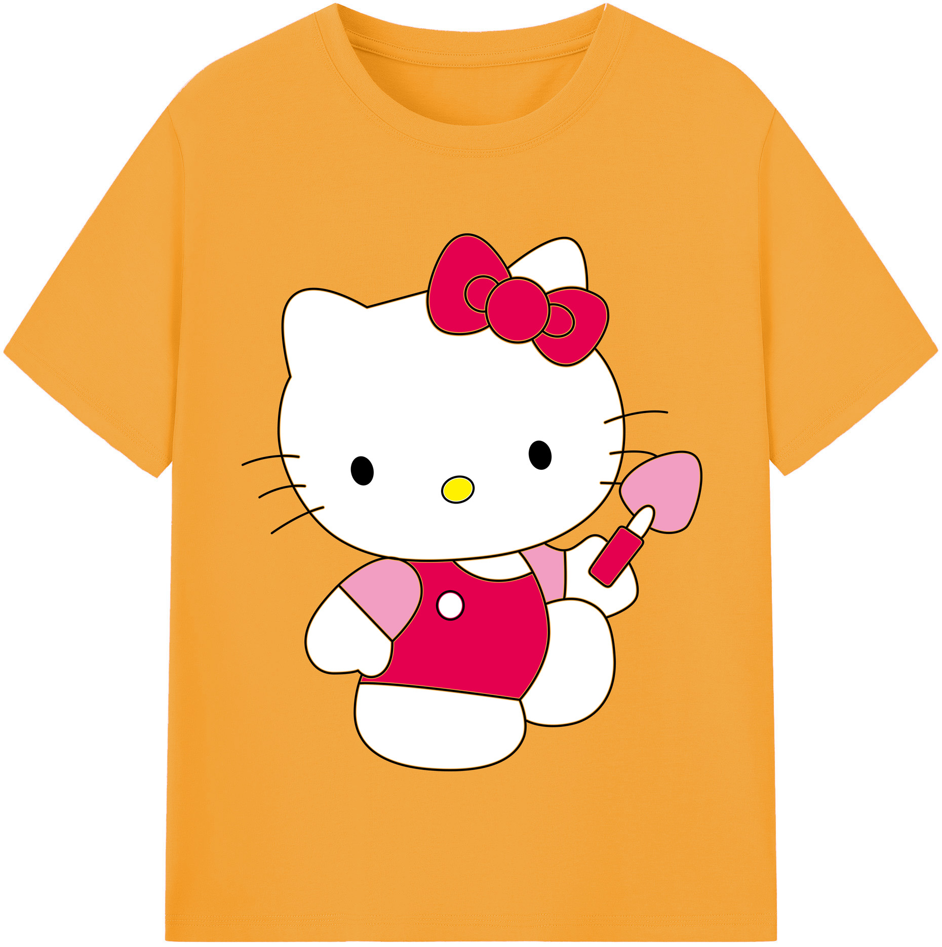 （画像用） Hello Kitty ハローキティ レディースカジュアルプリントTシャツ（綿100％）