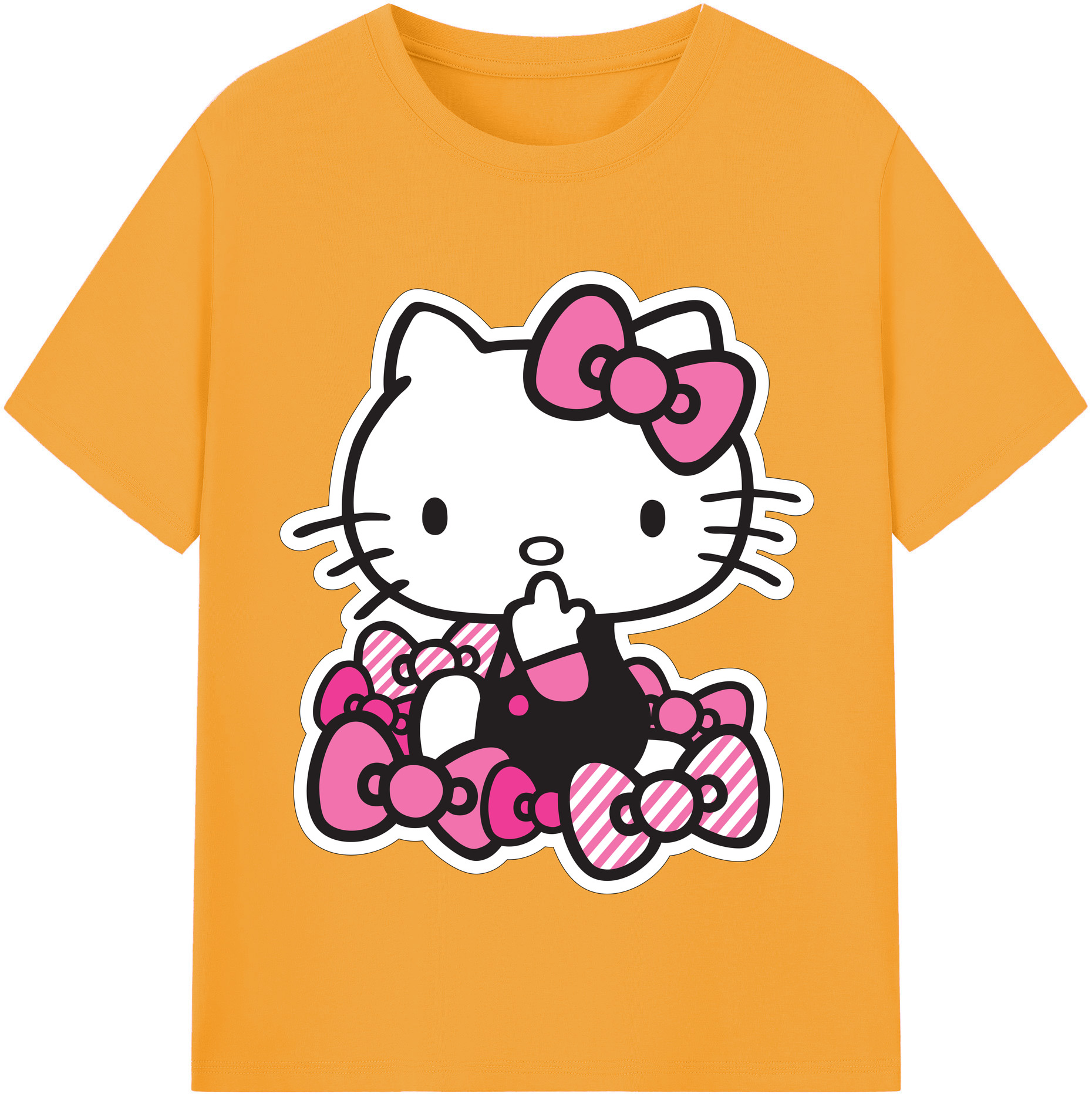 （画像用） Hello Kitty ハローキティ レディースカジュアルプリントTシャツ（綿100％）
