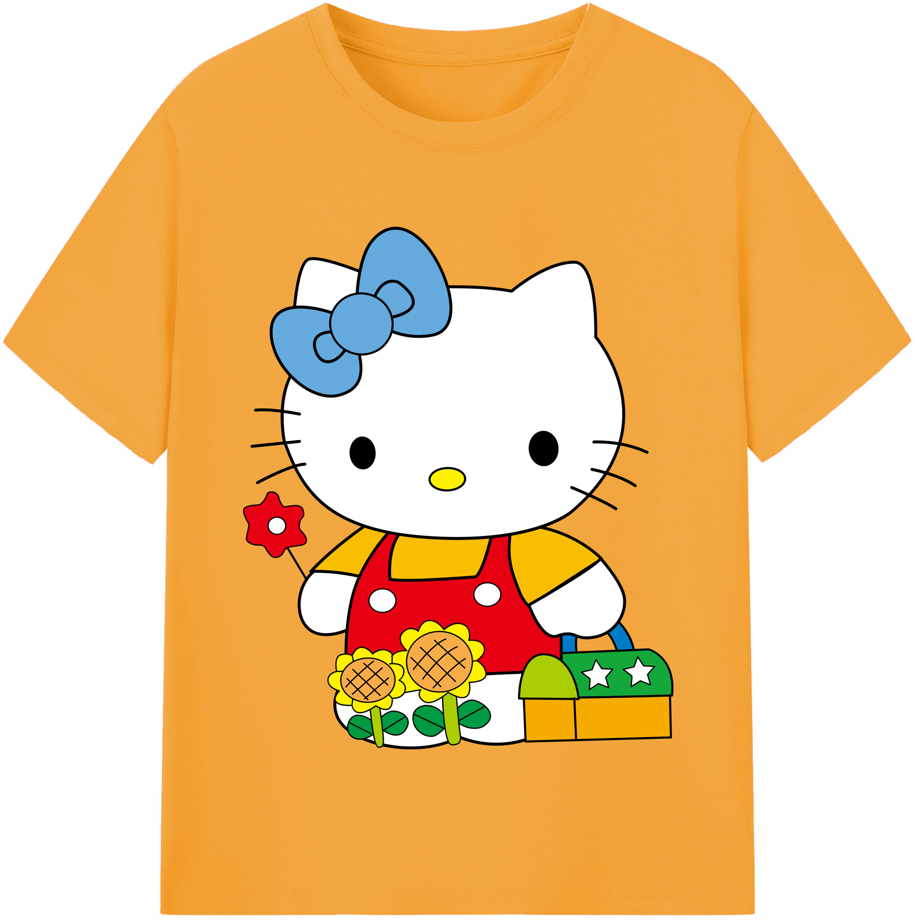 （画像用） Hello Kitty ハローキティ レディースカジュアルプリントTシャツ（綿100％）