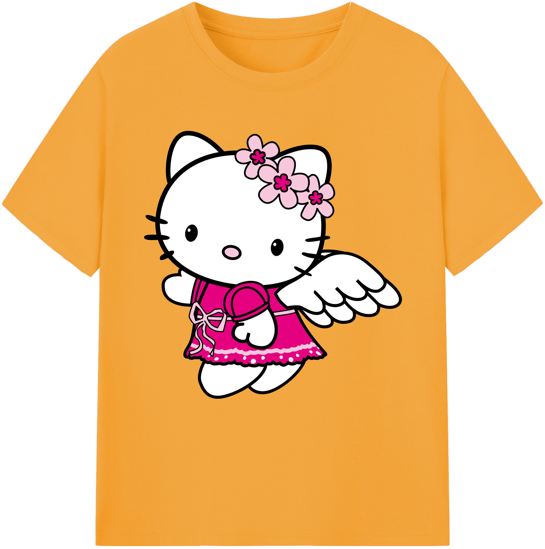 （画像用） Hello Kitty ハローキティ レディースカジュアルプリントTシャツ（綿100％）