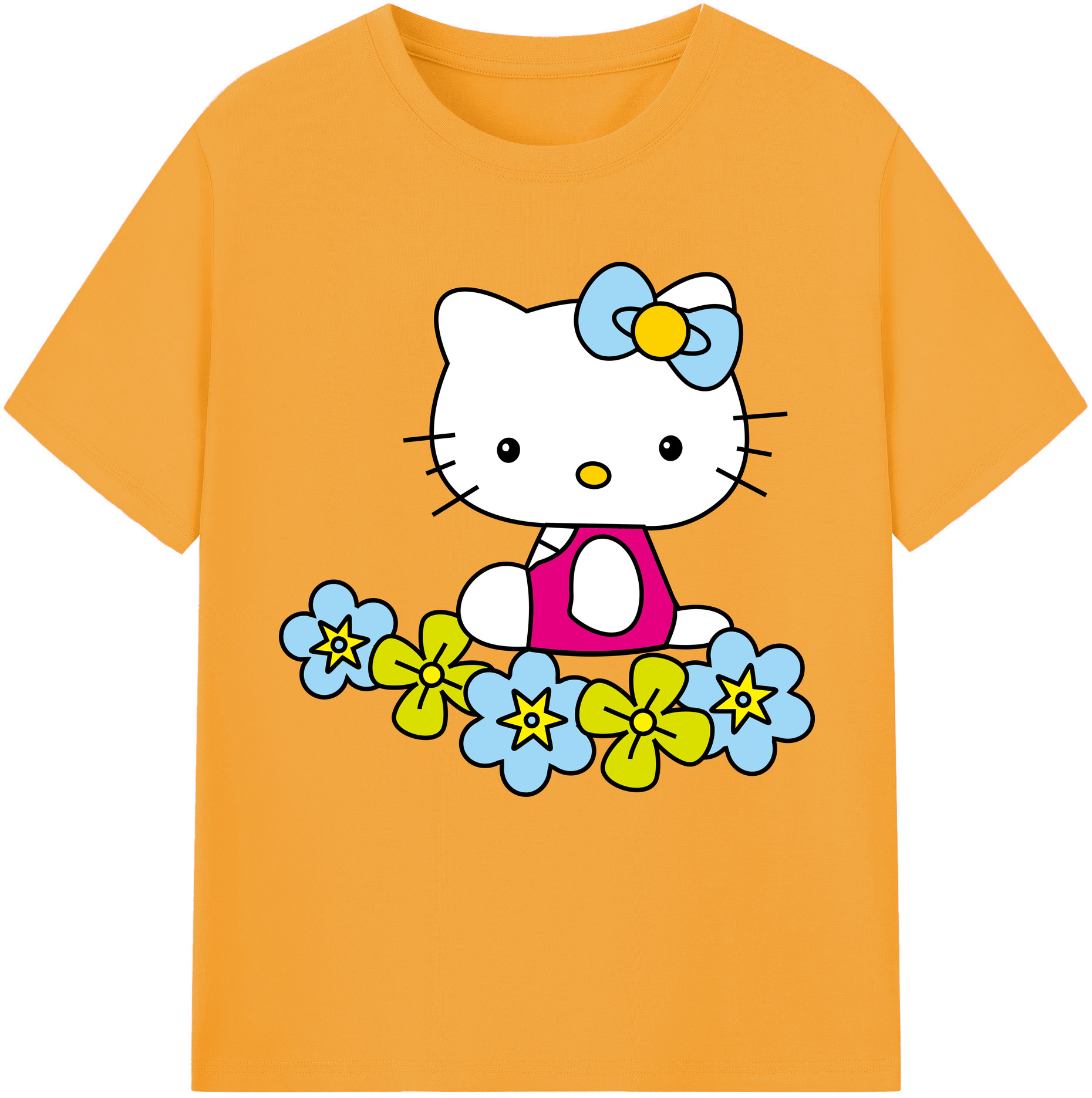 （画像用） Hello Kitty ハローキティ レディースカジュアルプリントTシャツ（綿100％）
