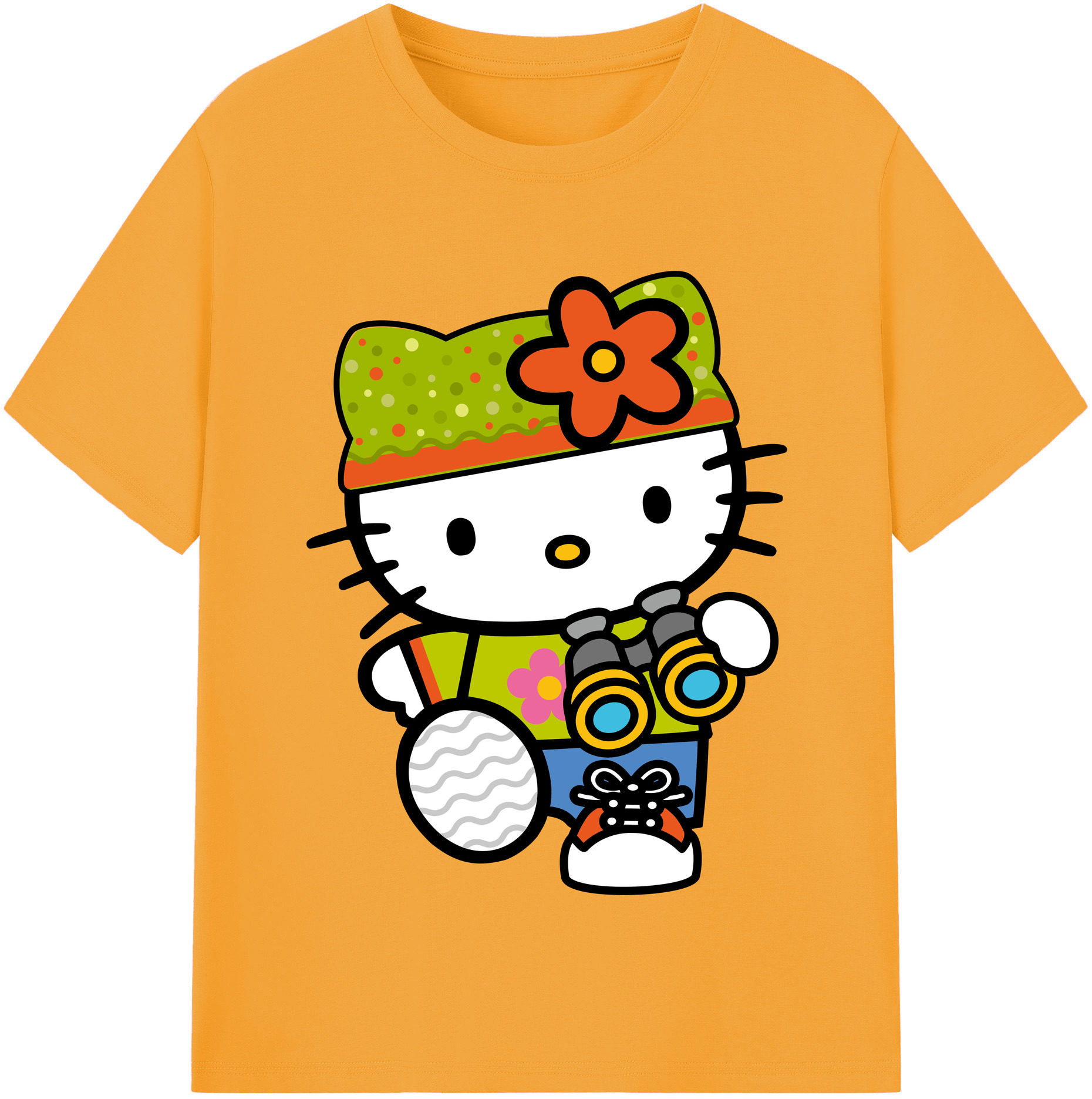 （画像用） Hello Kitty ハローキティ レディースカジュアルプリントTシャツ（綿100％）