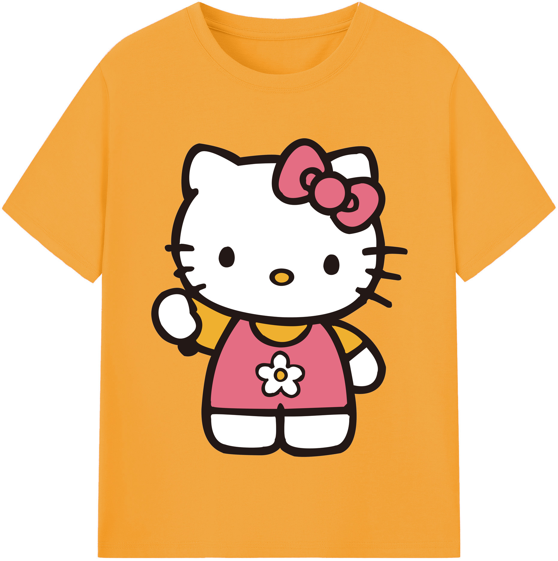 （画像用） Hello Kitty ハローキティ レディースカジュアルプリントTシャツ（綿100％）