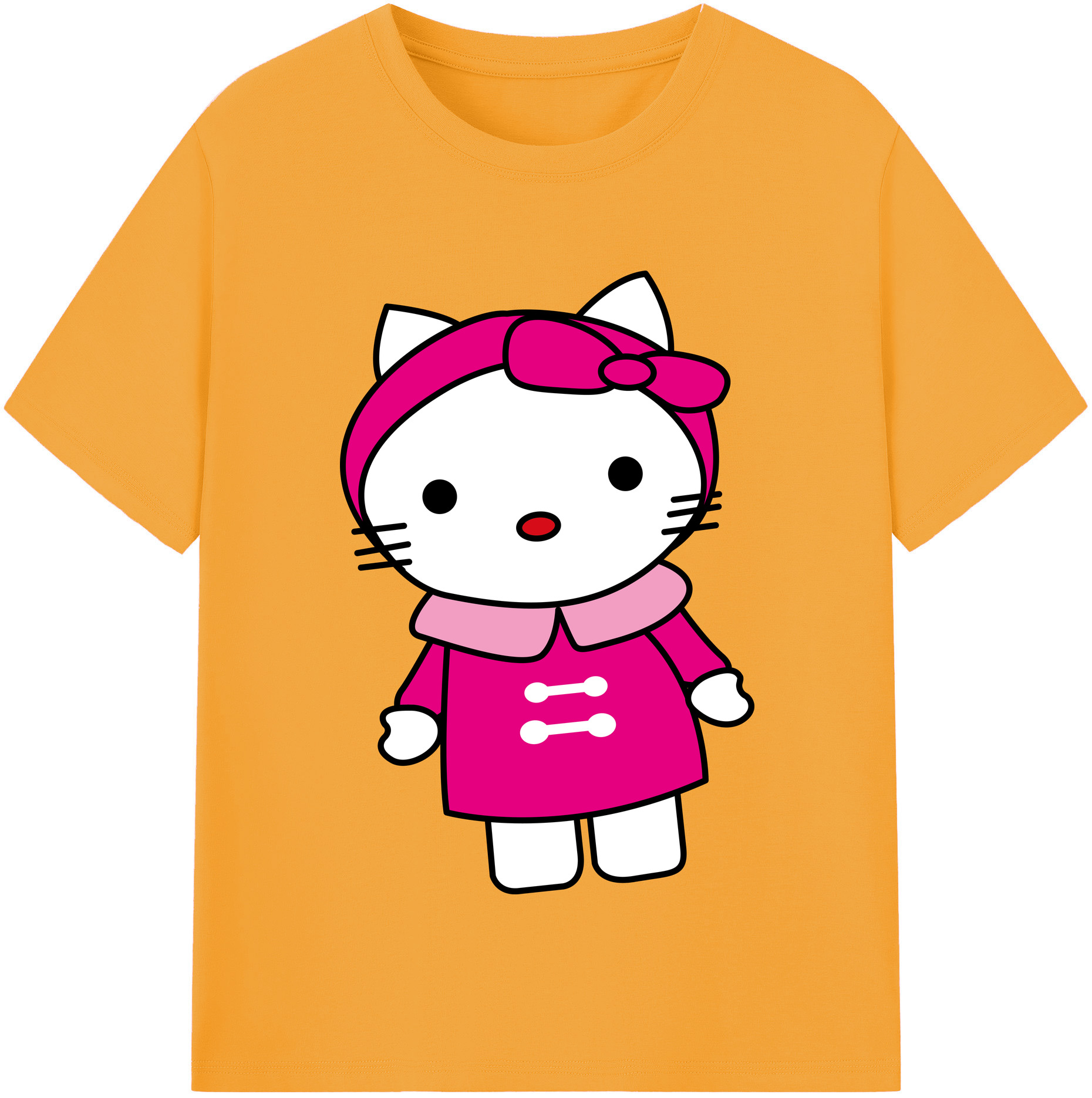 （画像用） Hello Kitty ハローキティ レディースカジュアルプリントTシャツ（綿100％）