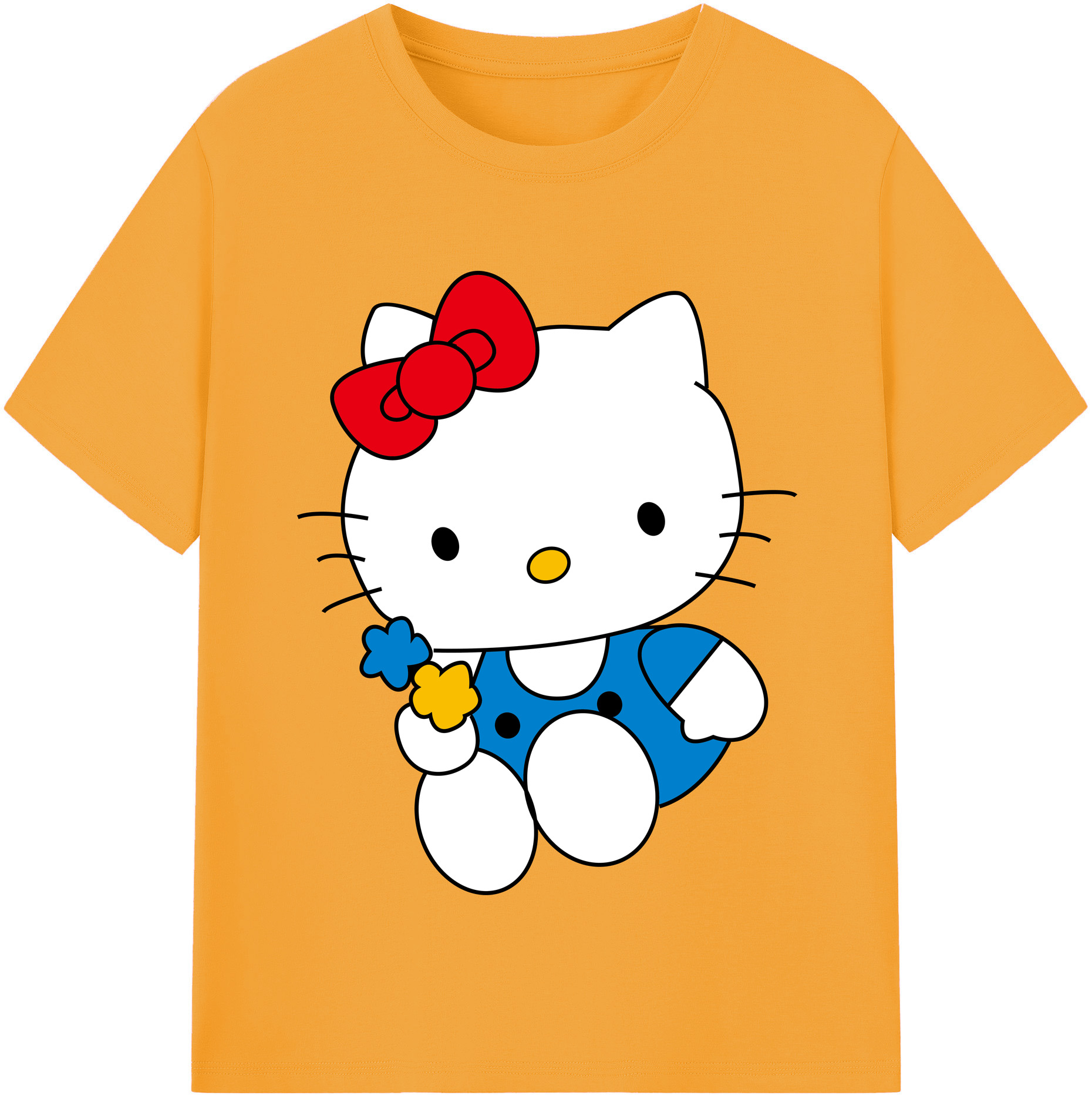 （画像用） Hello Kitty ハローキティ レディースカジュアルプリントTシャツ（綿100％）