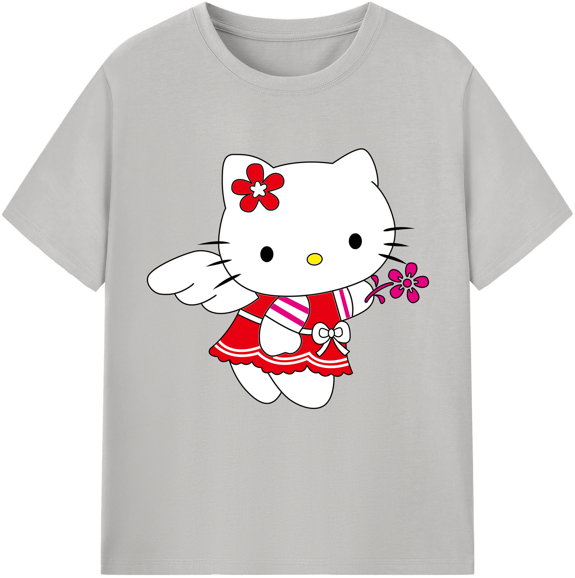 （画像用） Hello Kitty ハローキティ レディースカジュアルプリントTシャツ（綿100％）