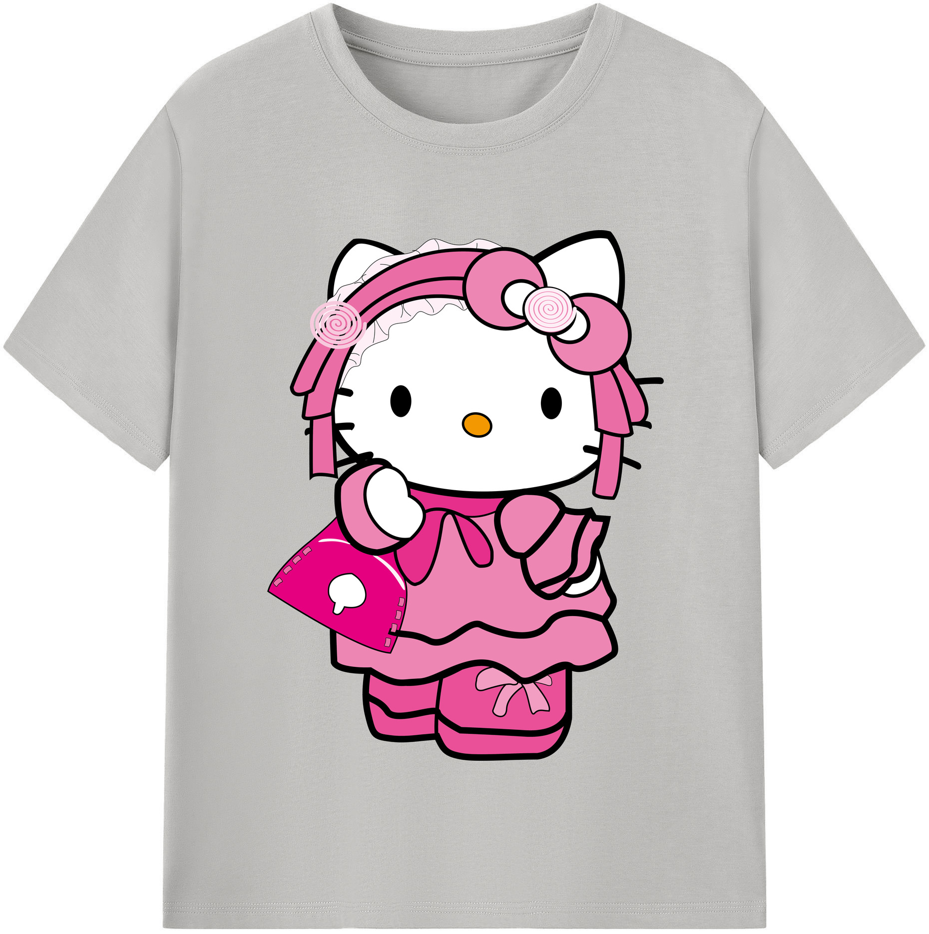 （画像用） Hello Kitty ハローキティ レディースカジュアルプリントTシャツ（綿100％）