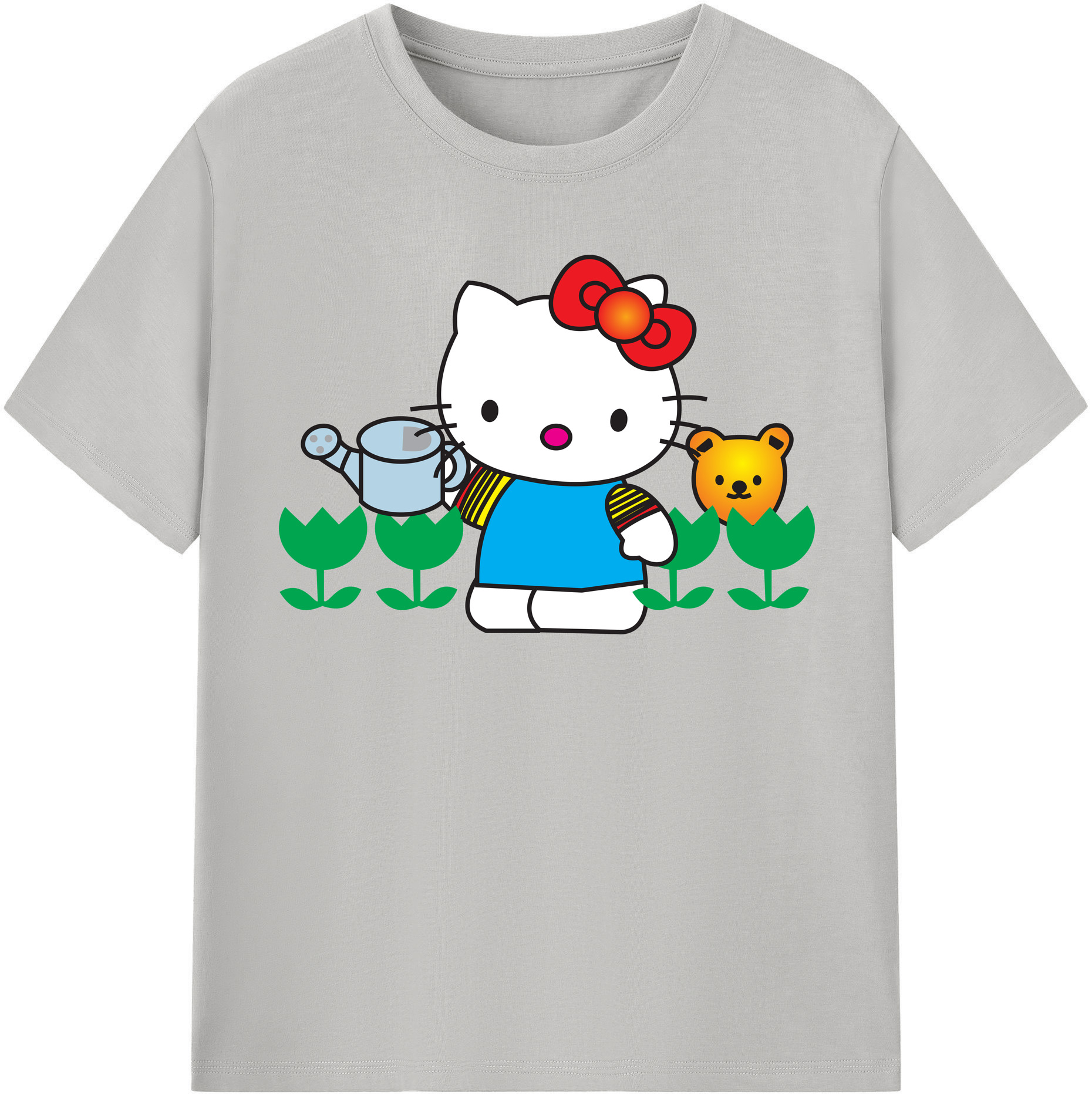 （画像用） Hello Kitty ハローキティ レディースカジュアルプリントTシャツ（綿100％）