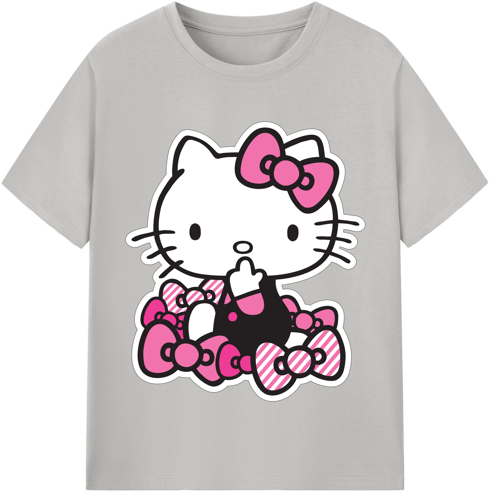 （画像用） Hello Kitty ハローキティ レディースカジュアルプリントTシャツ（綿100％）