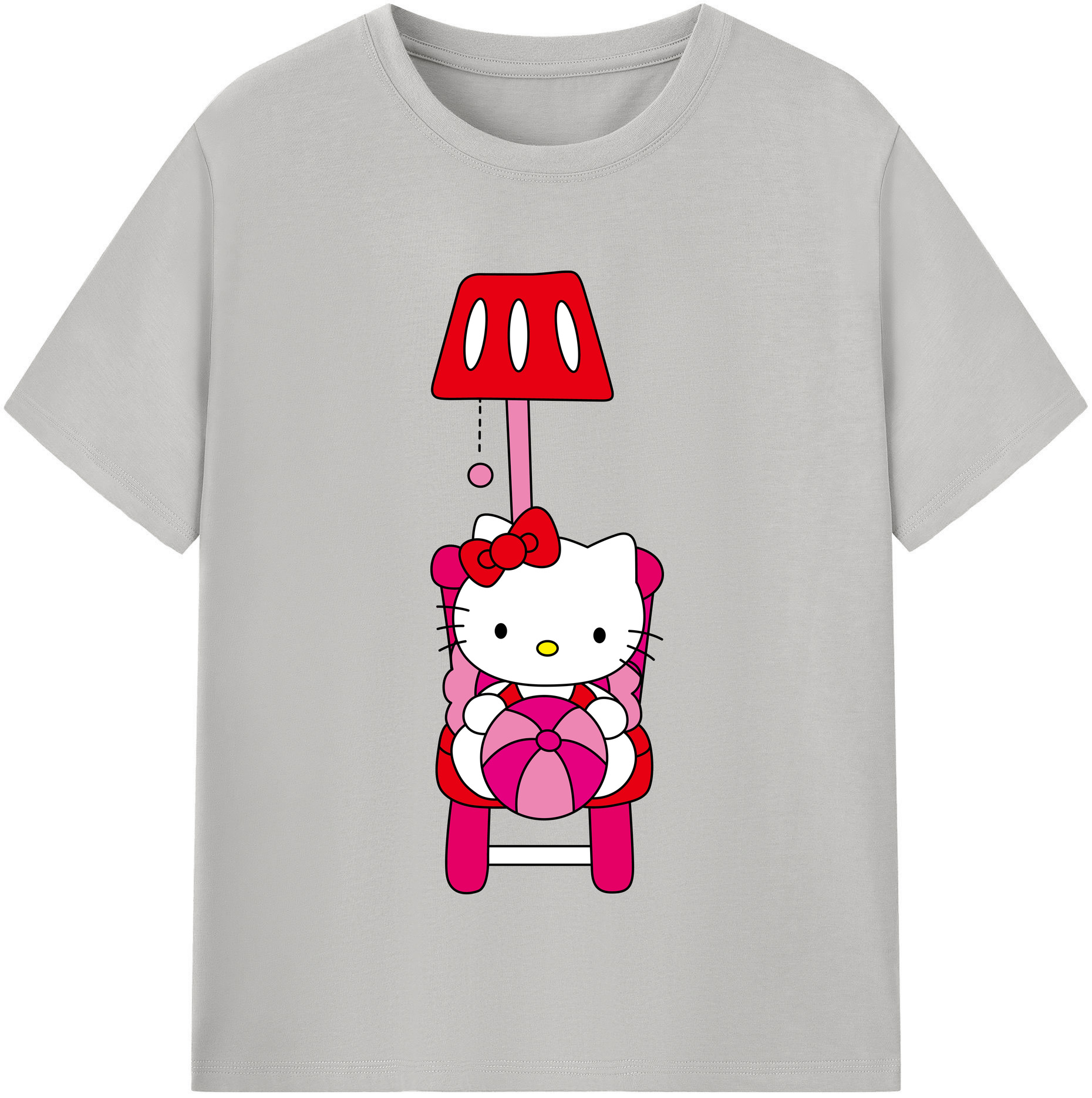 （画像用） Hello Kitty ハローキティ レディースカジュアルプリントTシャツ（綿100％）