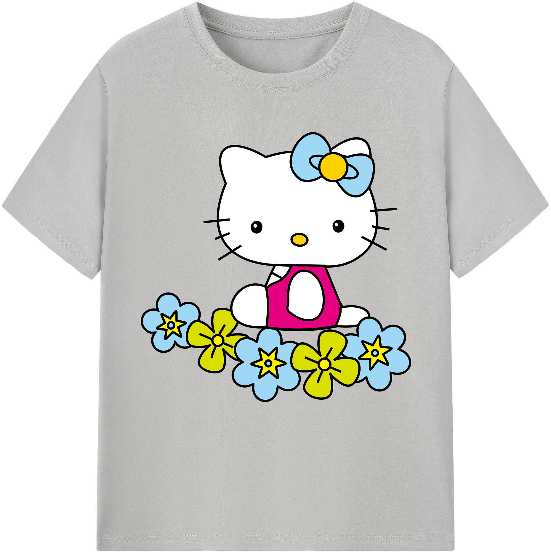 （画像用） Hello Kitty ハローキティ レディースカジュアルプリントTシャツ（綿100％）