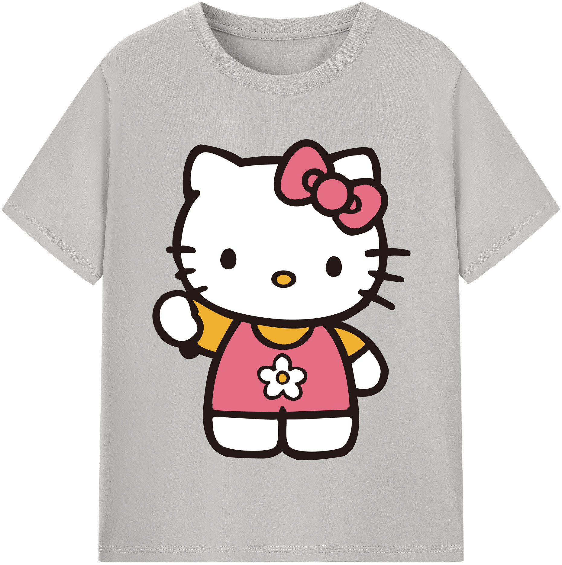（画像用） Hello Kitty ハローキティ レディースカジュアルプリントTシャツ（綿100％）
