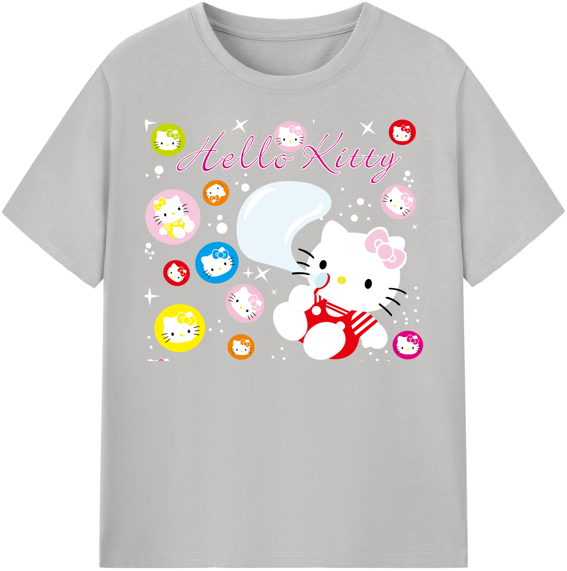 （画像用） Hello Kitty ハローキティ レディースカジュアルプリントTシャツ（綿100％）