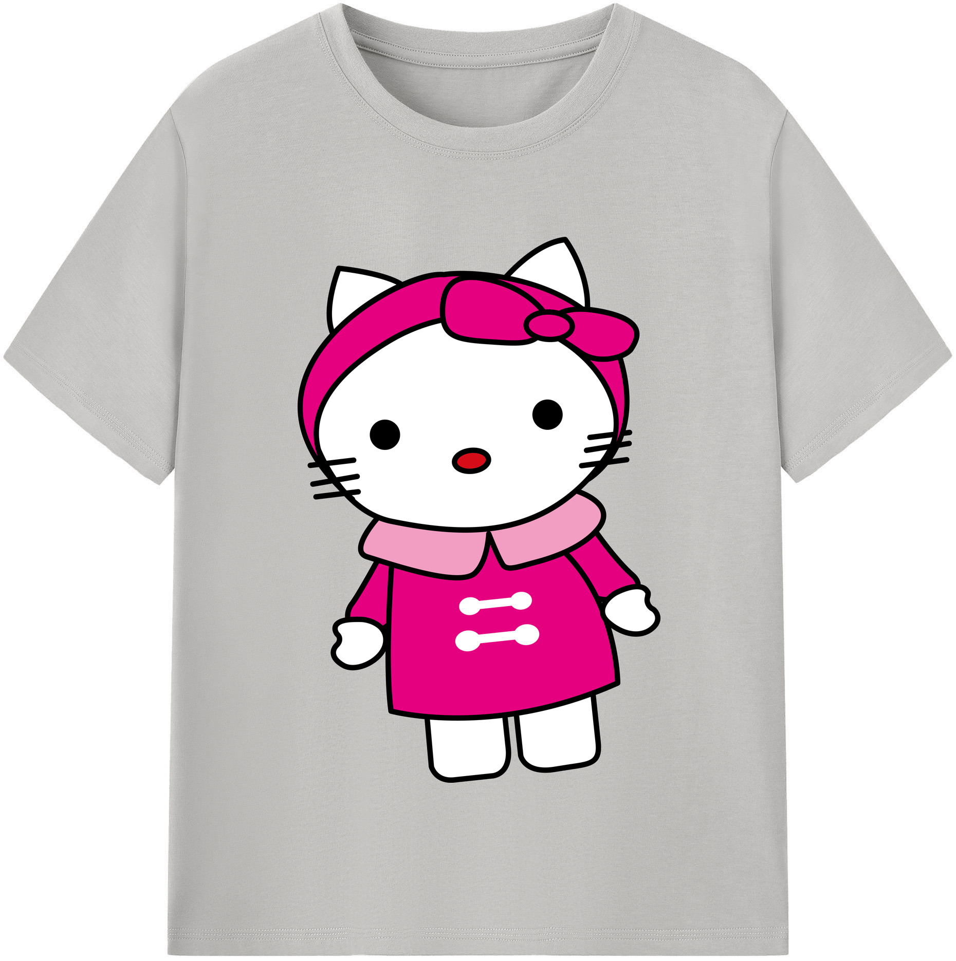 （画像用） Hello Kitty ハローキティ レディースカジュアルプリントTシャツ（綿100％）