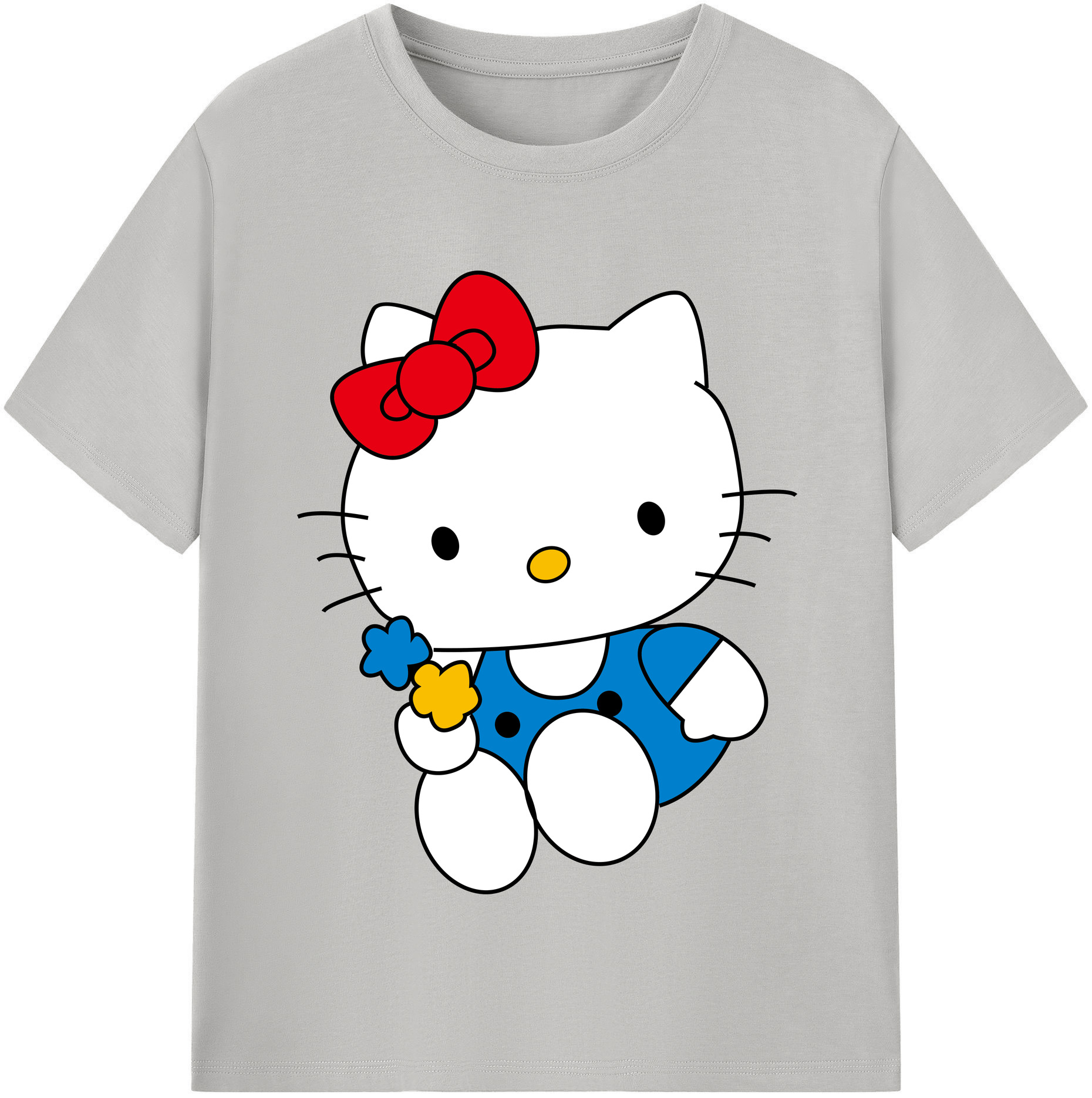 （画像用） Hello Kitty ハローキティ レディースカジュアルプリントTシャツ（綿100％）