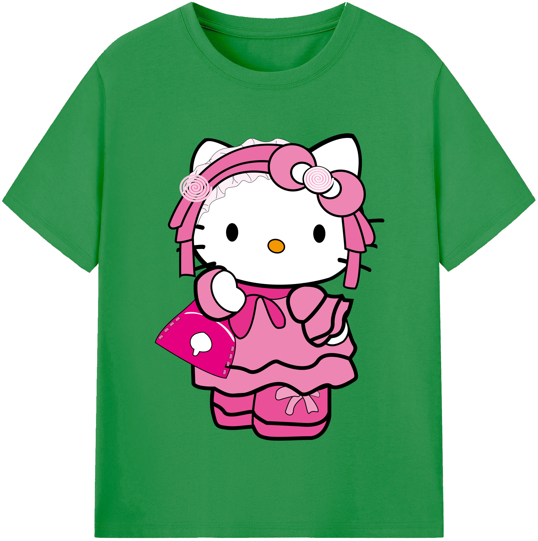 （画像用） Hello Kitty ハローキティ レディースカジュアルプリントTシャツ（綿100％）