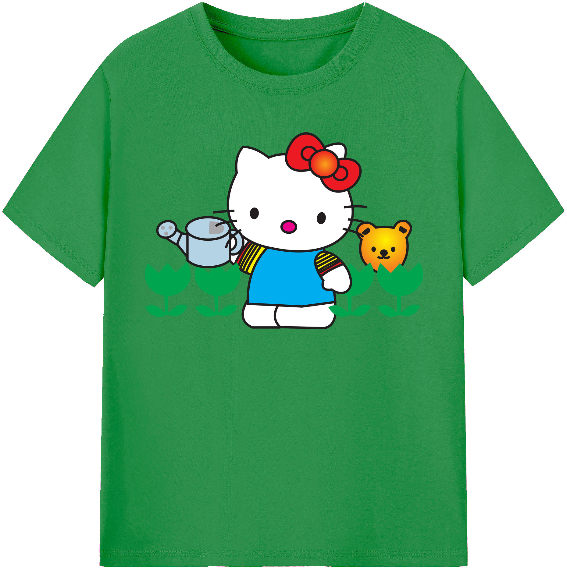 （画像用） Hello Kitty ハローキティ レディースカジュアルプリントTシャツ（綿100％）