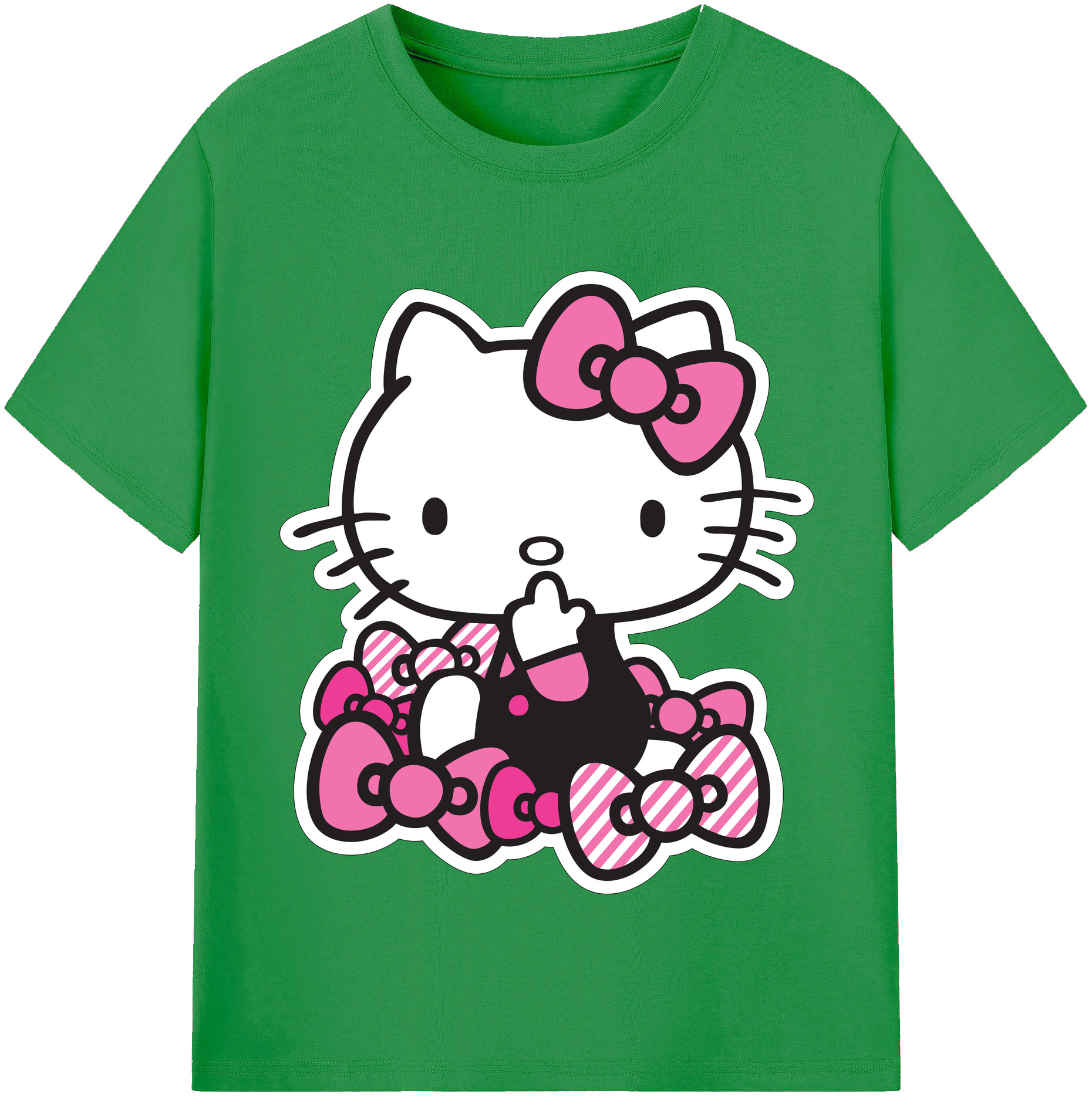 （画像用） Hello Kitty ハローキティ レディースカジュアルプリントTシャツ（綿100％）