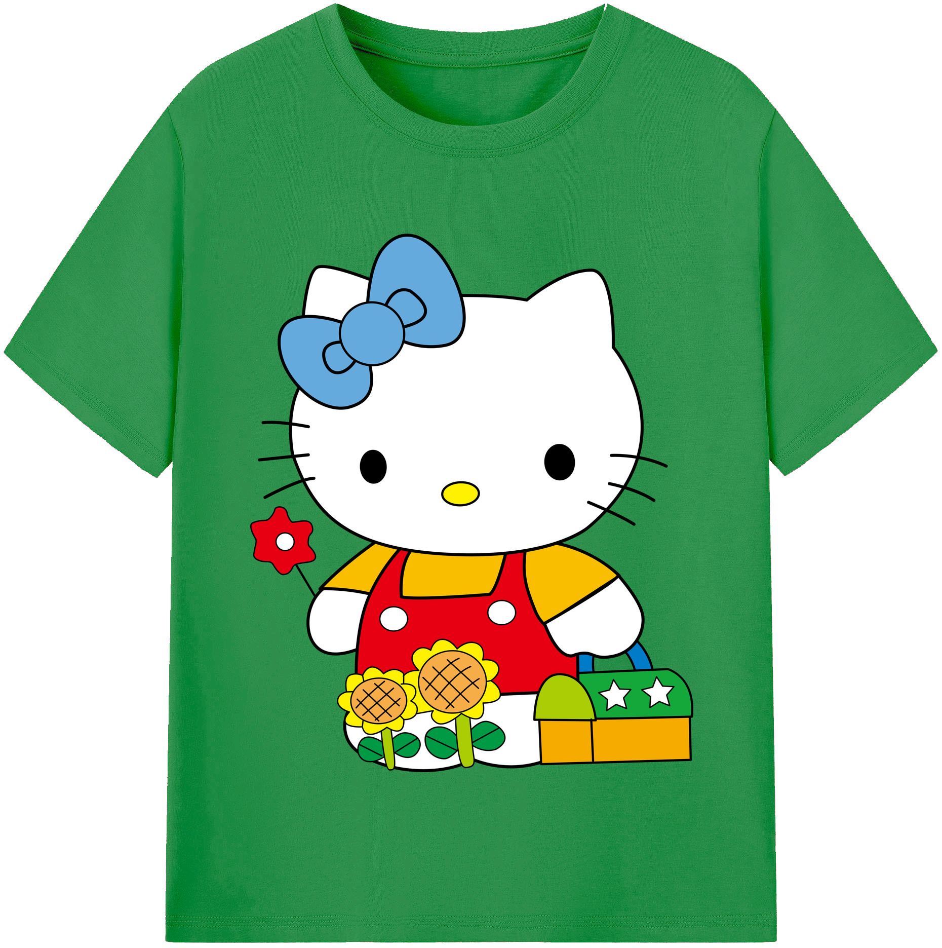 （画像用） Hello Kitty ハローキティ レディースカジュアルプリントTシャツ（綿100％）