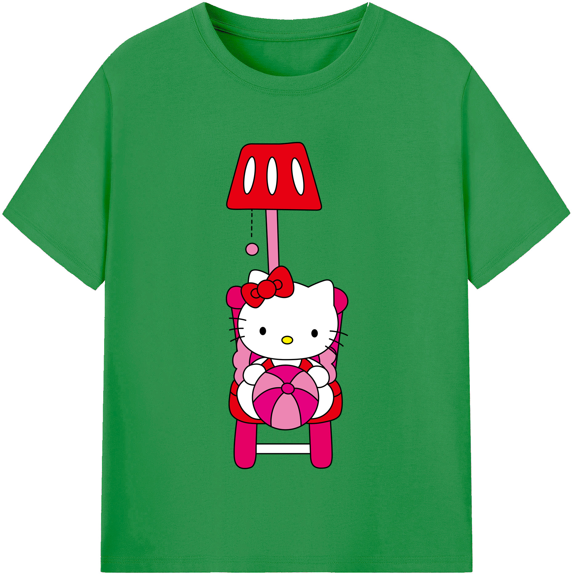 （画像用） Hello Kitty ハローキティ レディースカジュアルプリントTシャツ（綿100％）