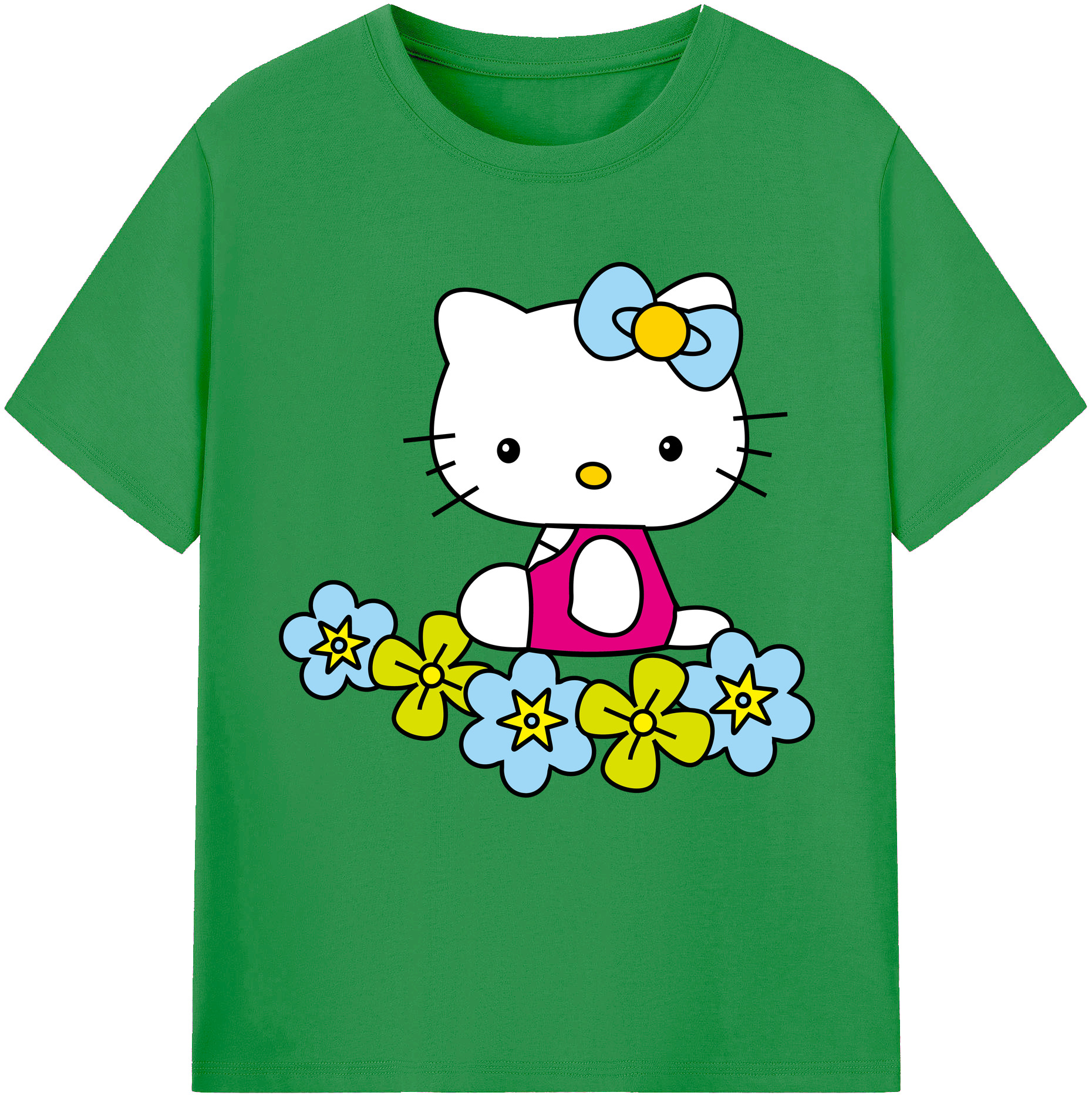 （画像用） Hello Kitty ハローキティ レディースカジュアルプリントTシャツ（綿100％）