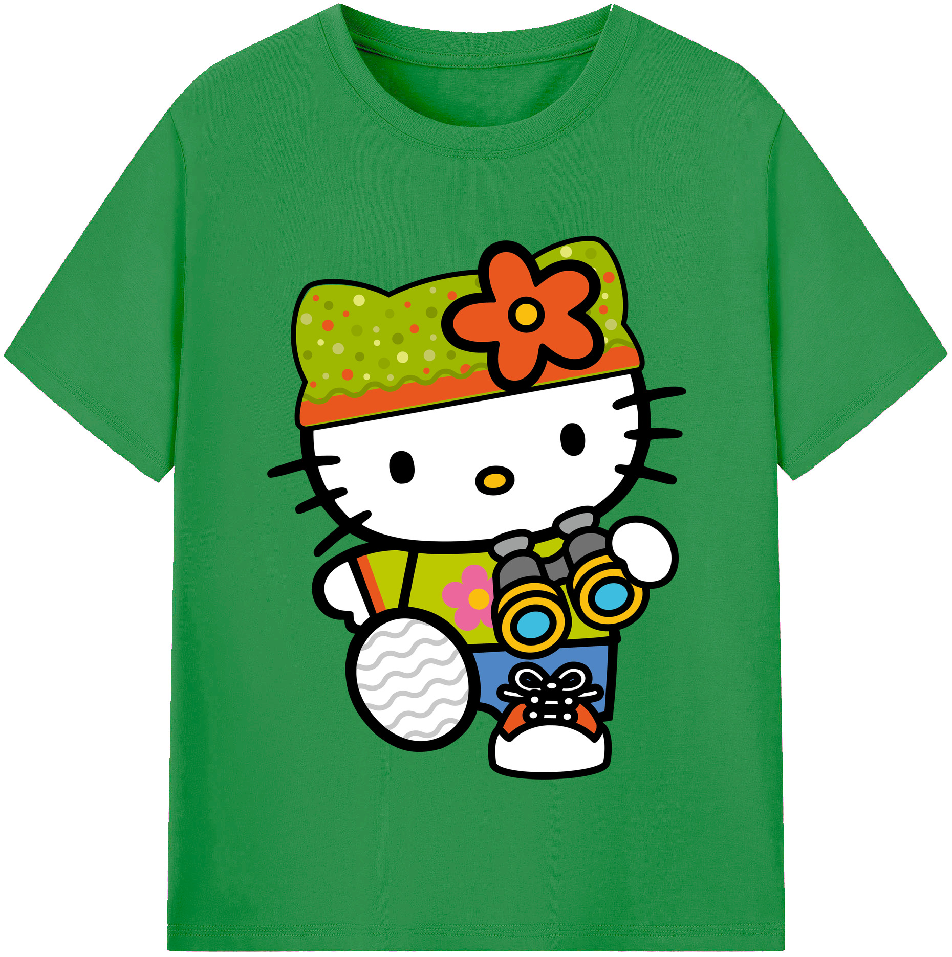 （画像用） Hello Kitty ハローキティ レディースカジュアルプリントTシャツ（綿100％）