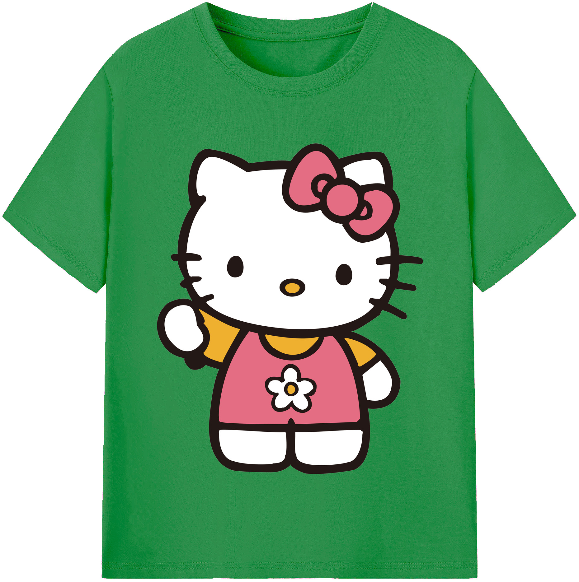 （画像用） Hello Kitty ハローキティ レディースカジュアルプリントTシャツ（綿100％）