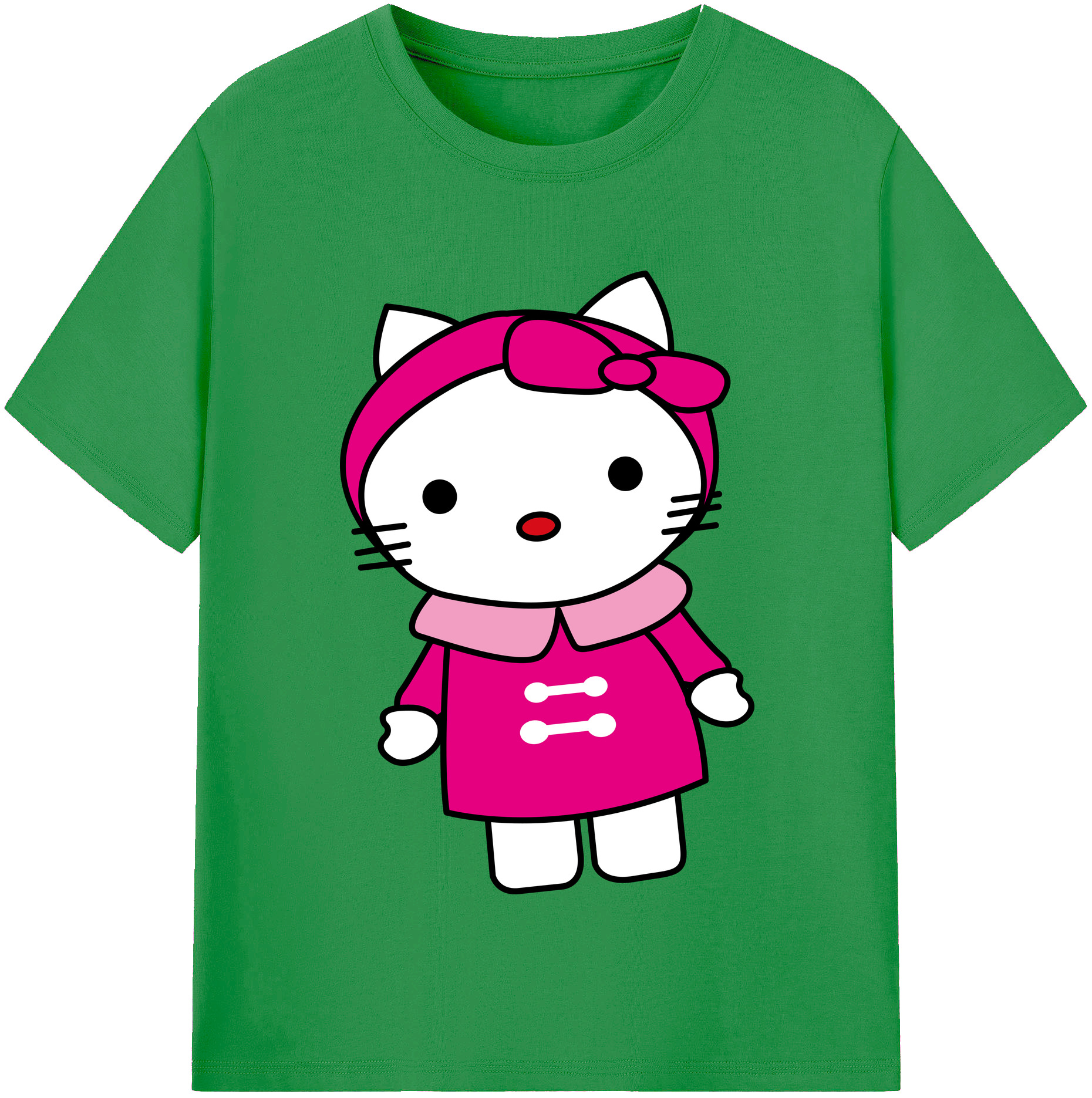 （画像用） Hello Kitty ハローキティ レディースカジュアルプリントTシャツ（綿100％）