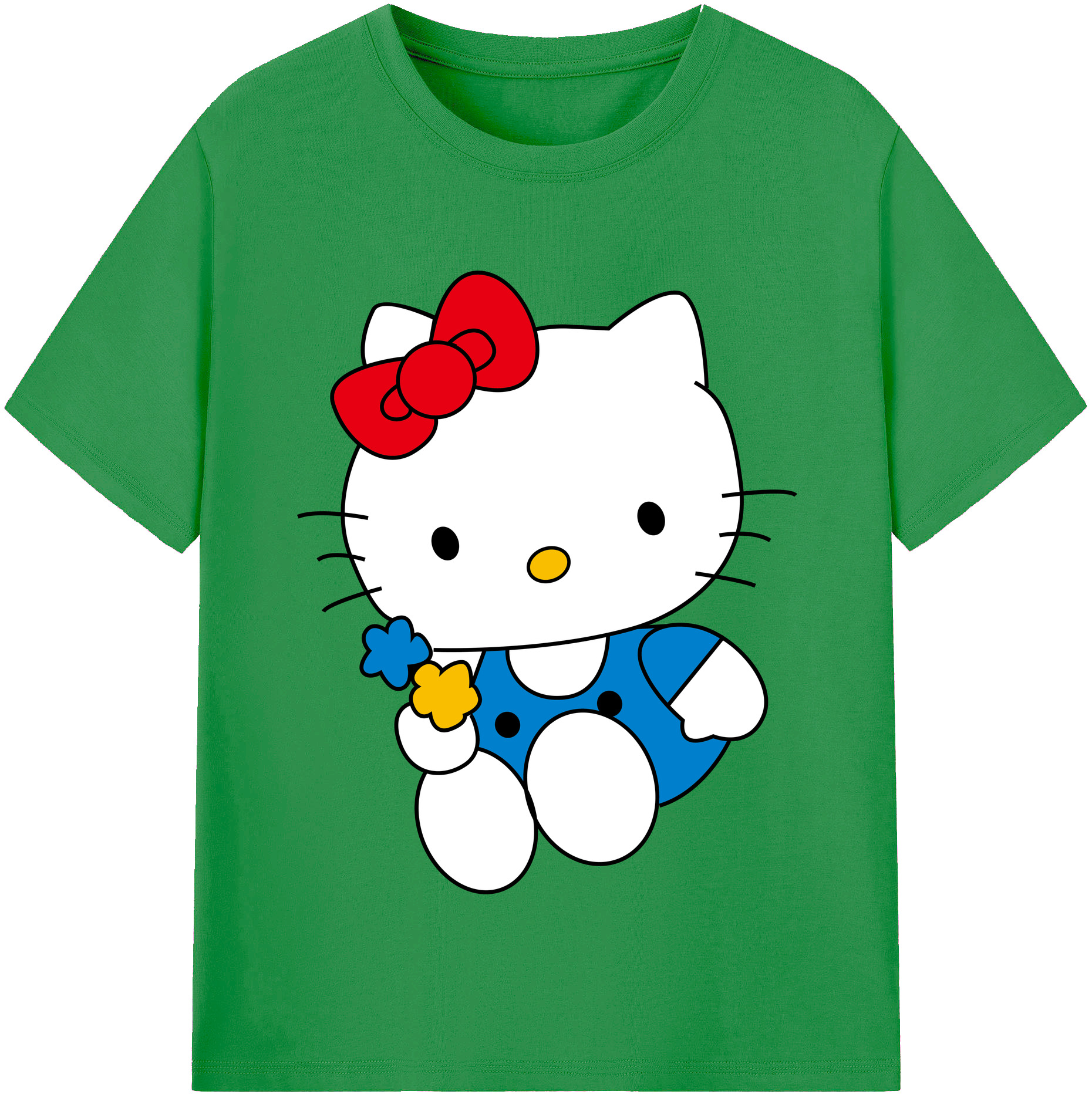 （画像用） Hello Kitty ハローキティ レディースカジュアルプリントTシャツ（綿100％）