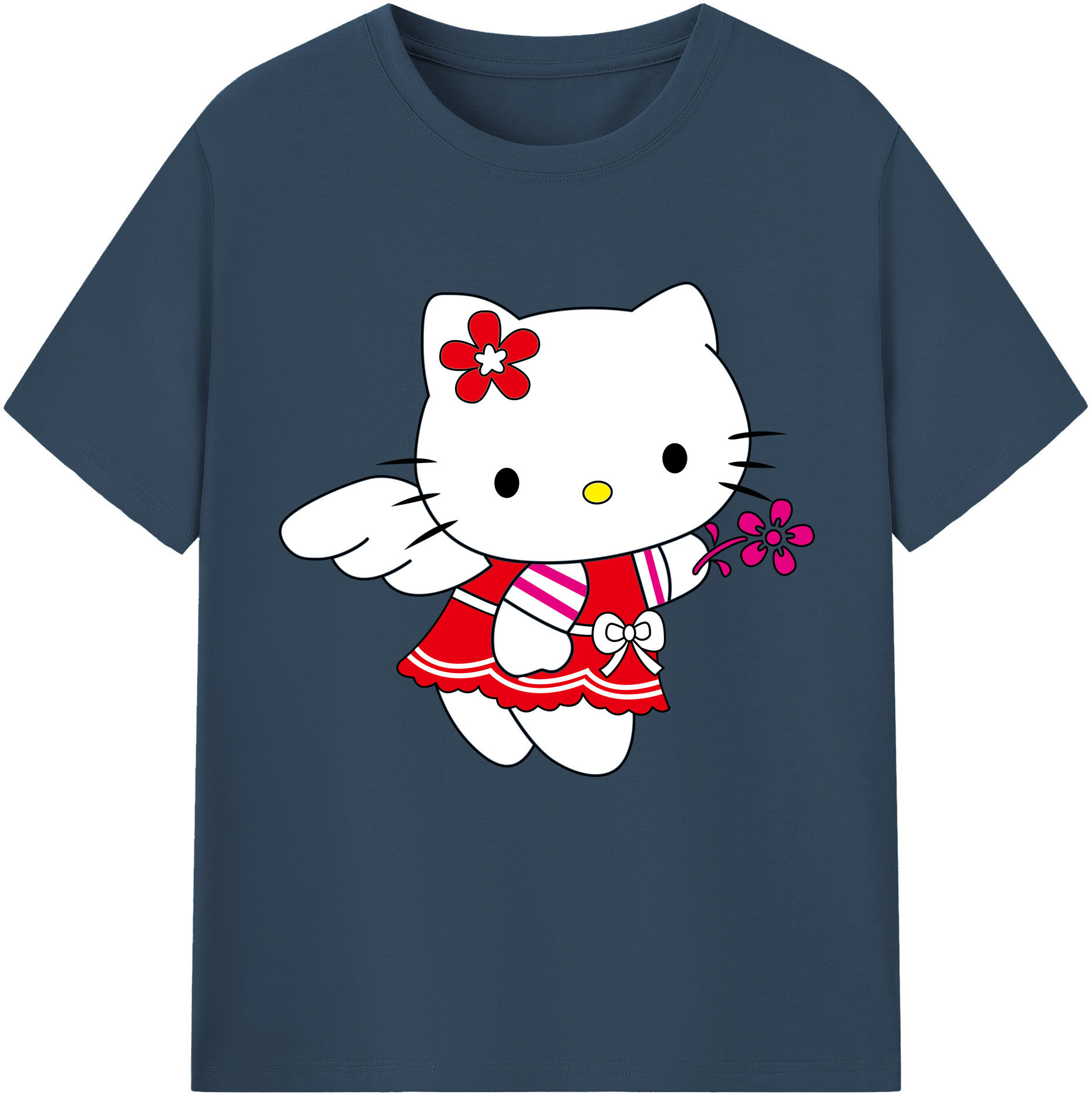 （画像用） Hello Kitty ハローキティ レディースカジュアルプリントTシャツ（綿100％）